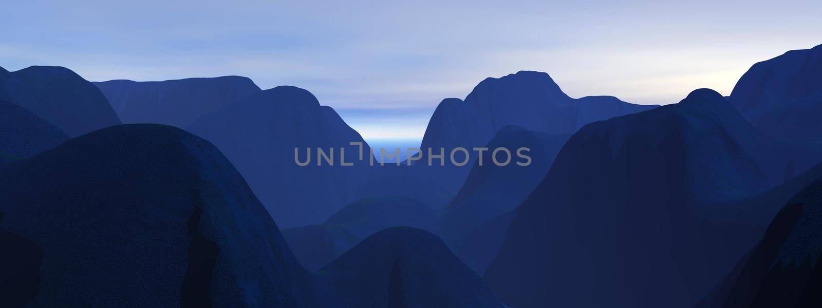 Panorama of mountains and hills