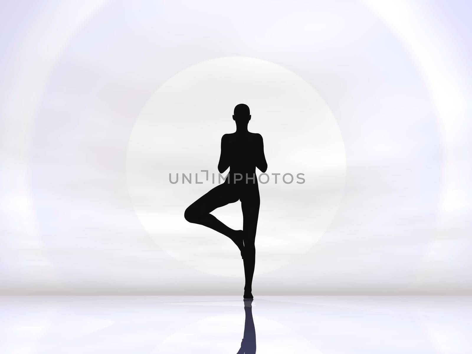 Yoga by hard sun - 3D render by Elenaphotos21
