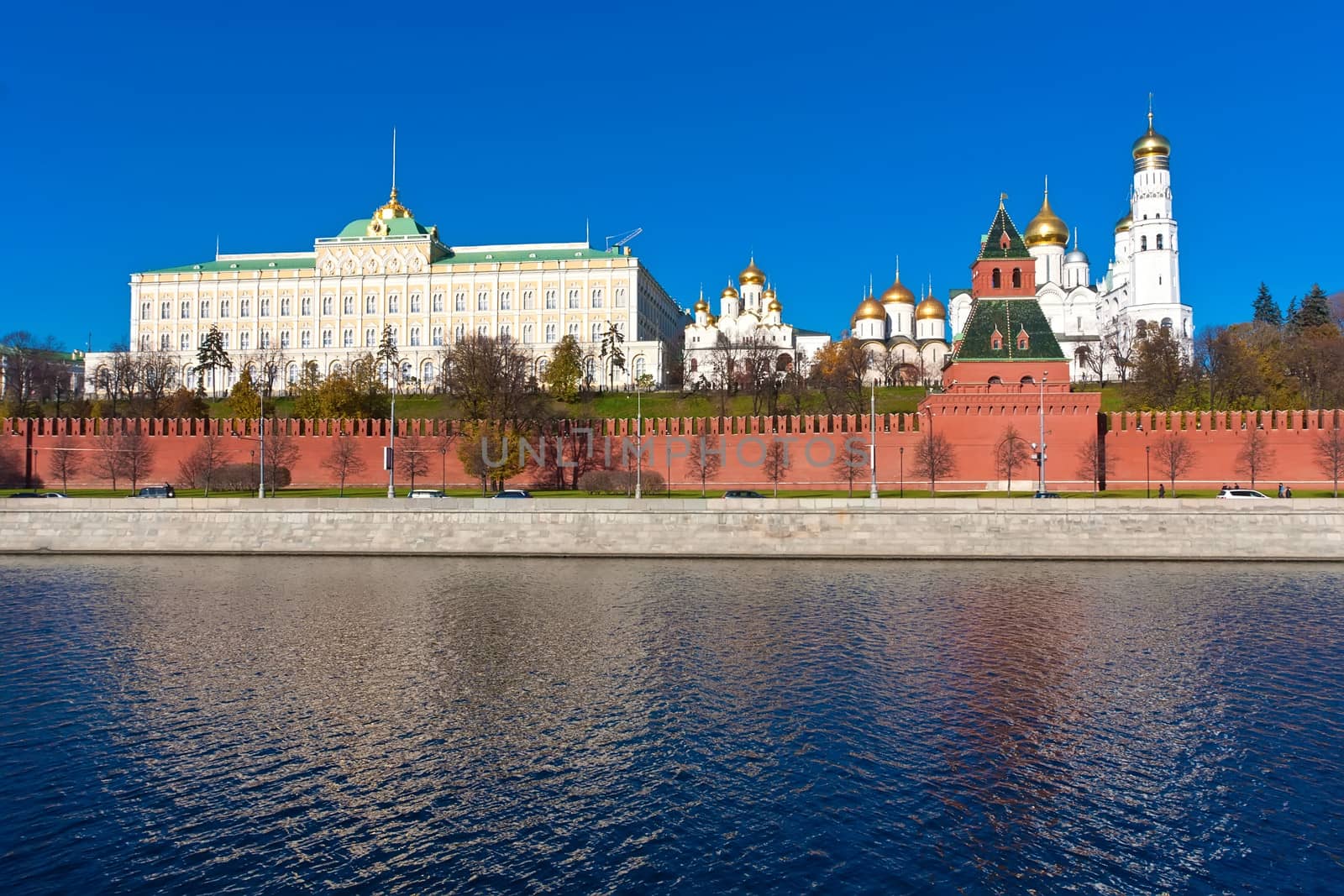 Beautiful view of  Moscow Kremlin and Moskva river, Russia