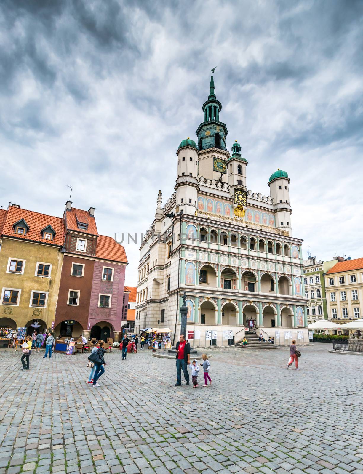 POZNAN, POLAND - AUGUST 21: The central square on August 21, 2013 in Poznan, Poland. Currently, Old Market is the center of tourism Poznan and the most beautiful part of the city.