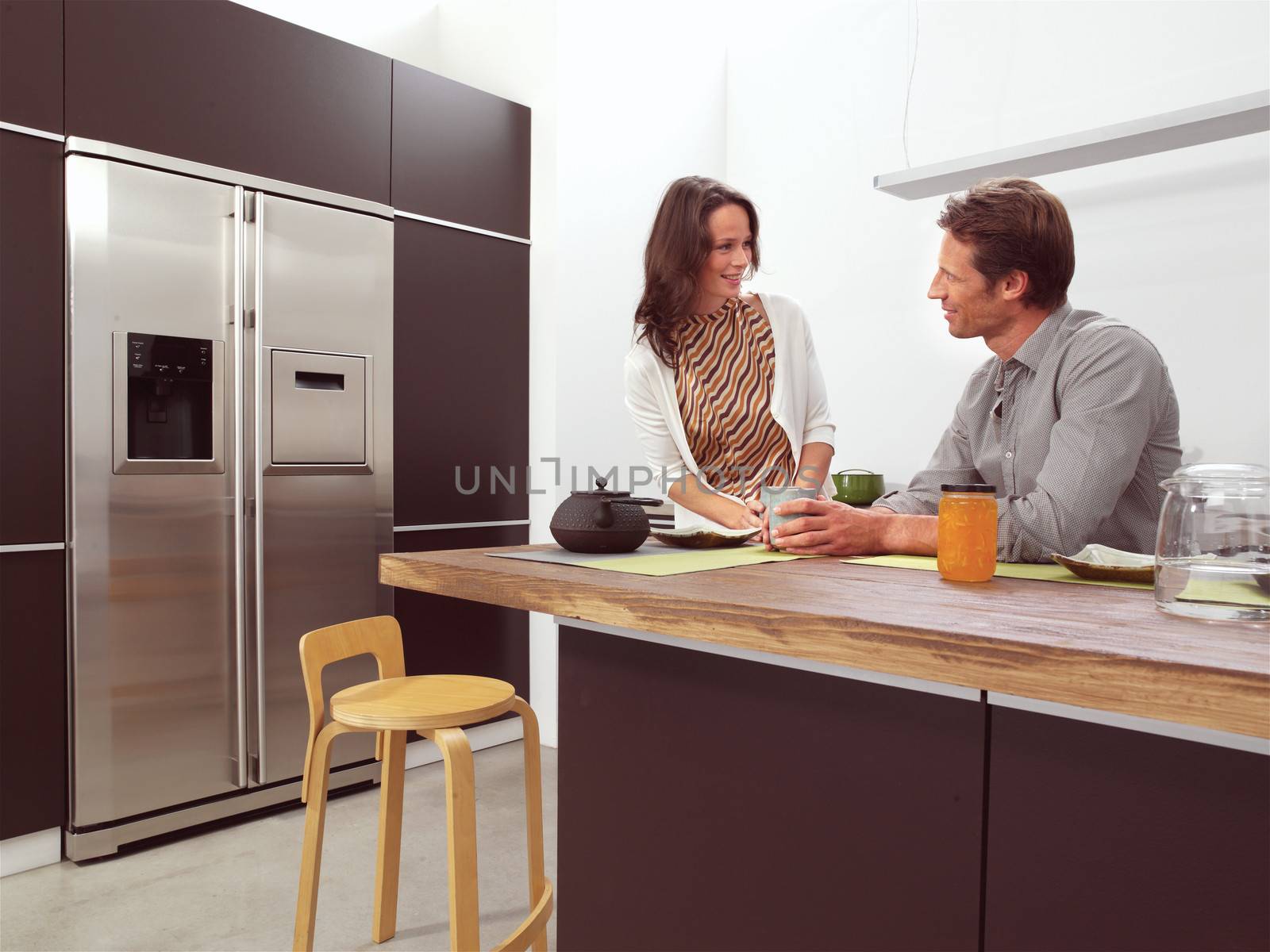 Attractive young couple in the kitchen