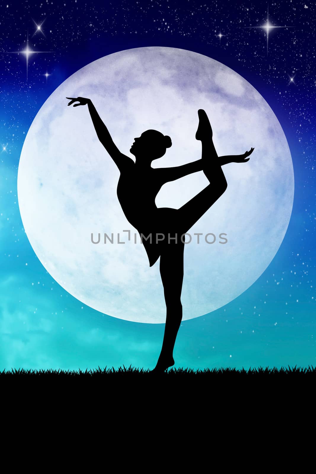 woman dancing in the moonlight