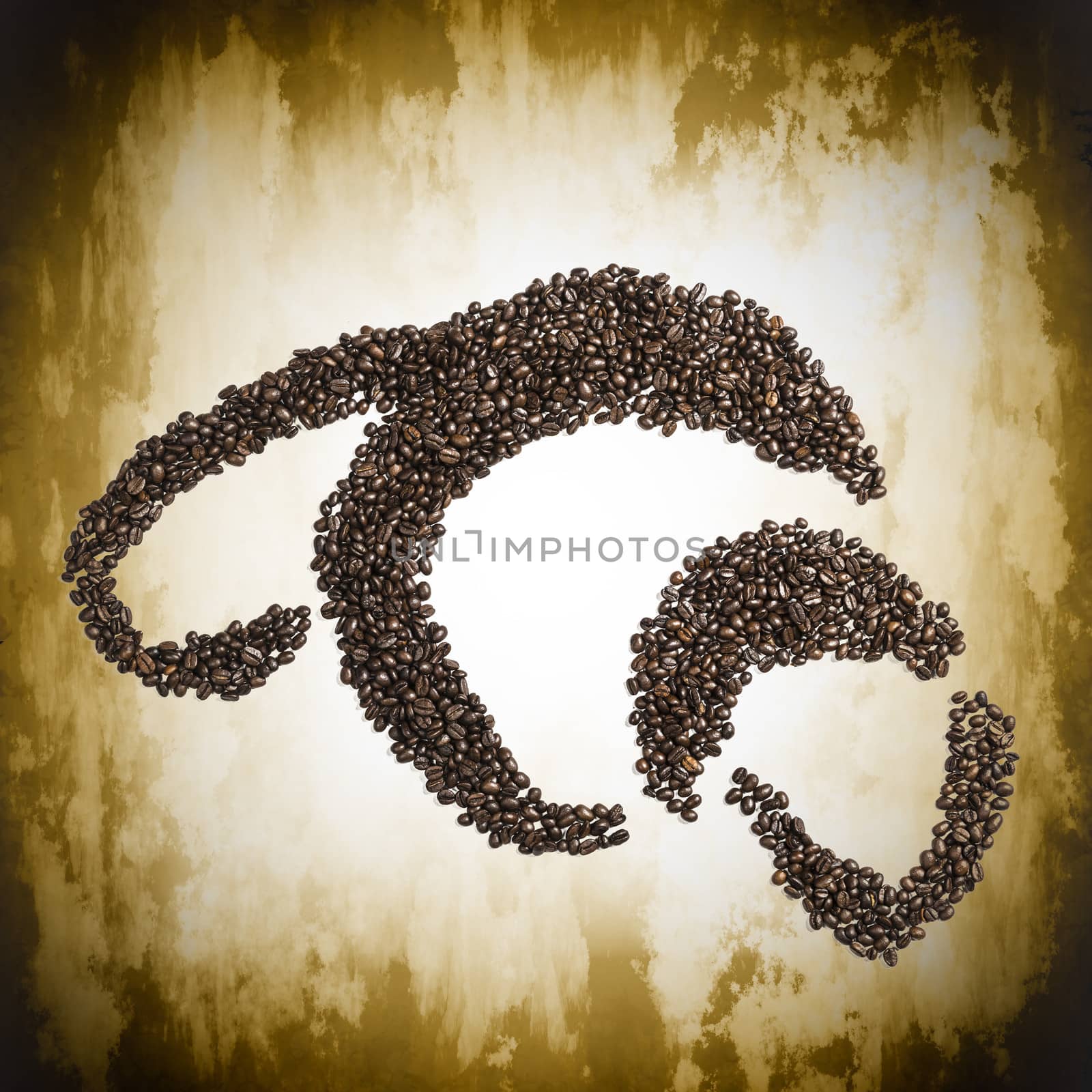 Image of a croissant made from coffee beans