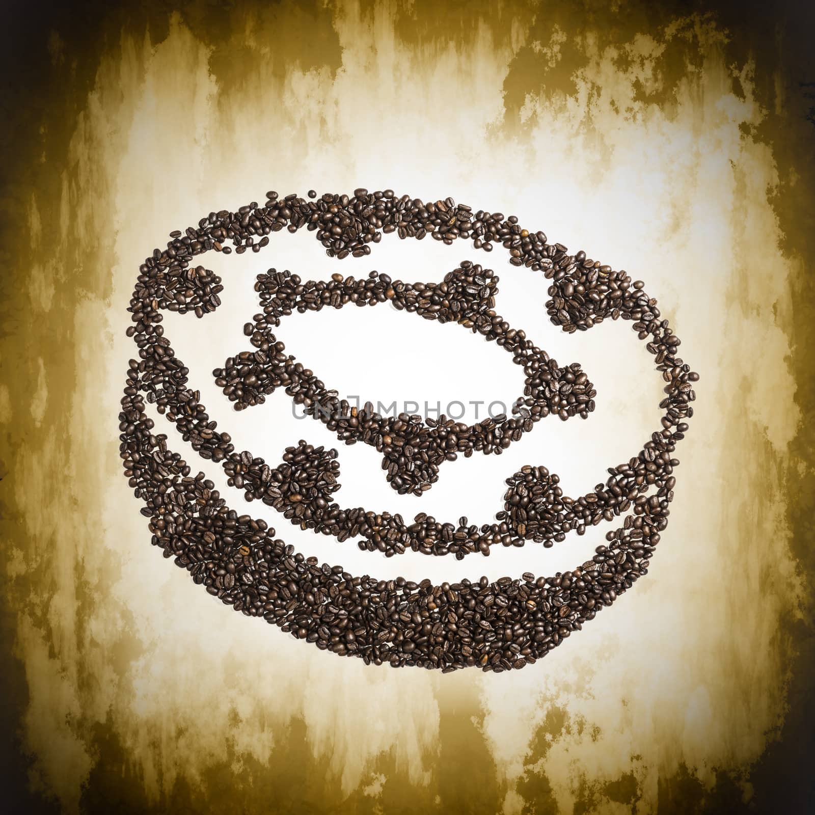 Image of a donut made from coffee beans