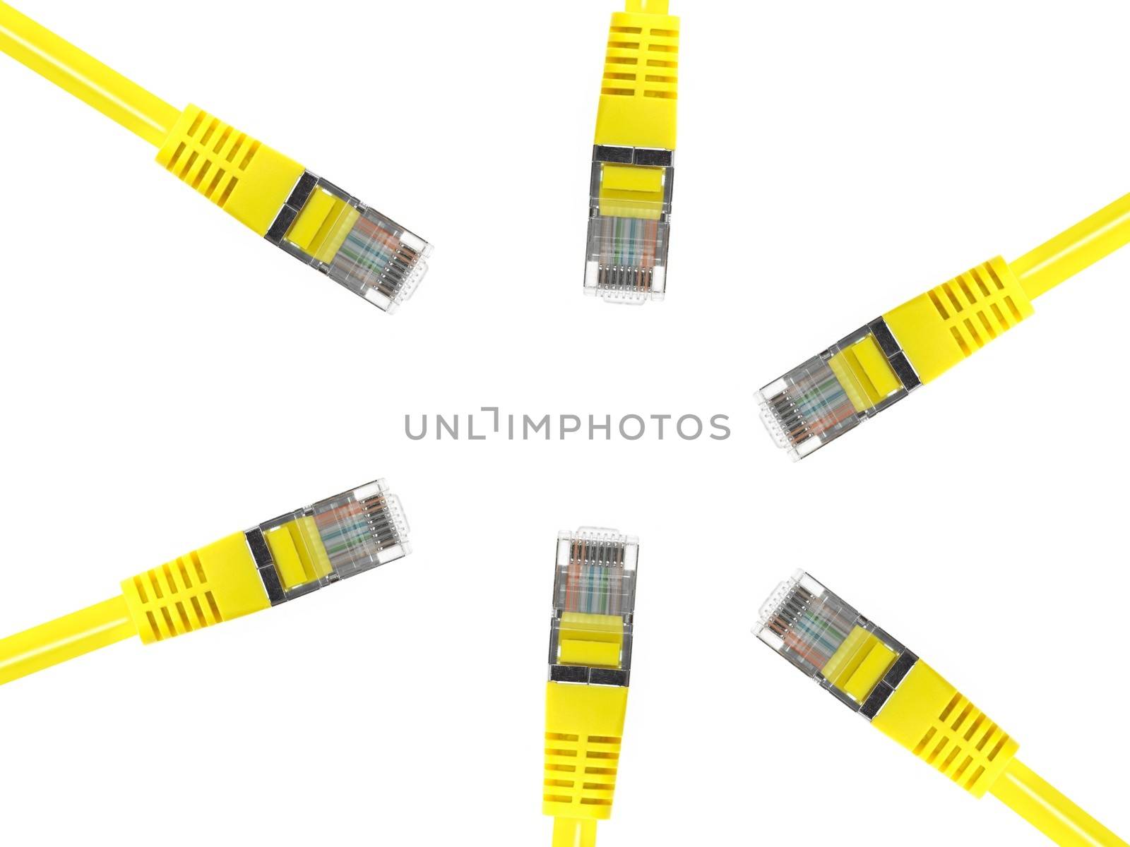 Ethernet cables isolated against a plain background