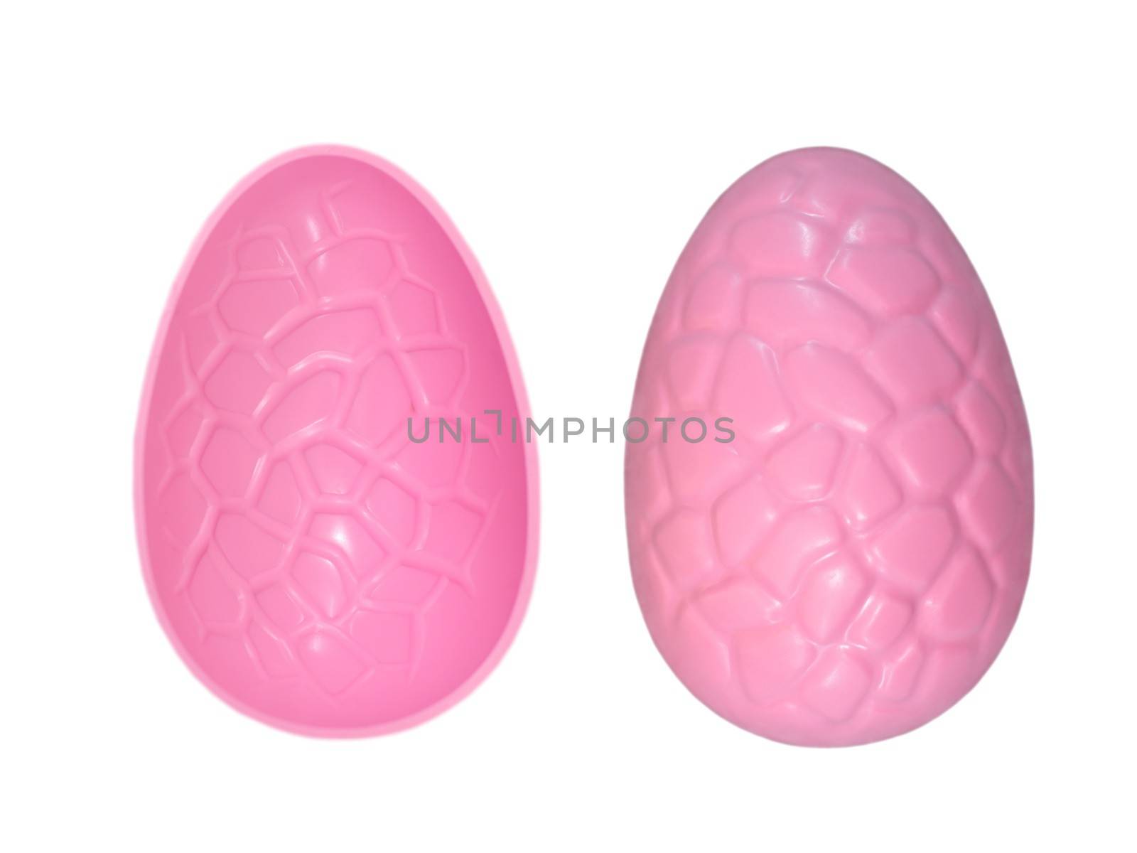 Easter egg moulds isolated against a plain background
