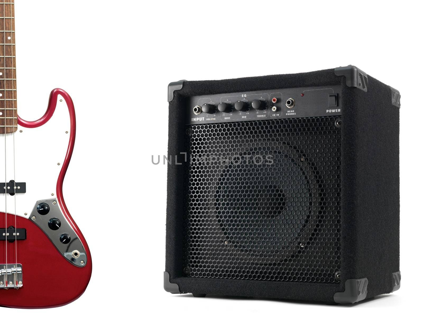 Musical equipment isolated against a plain background