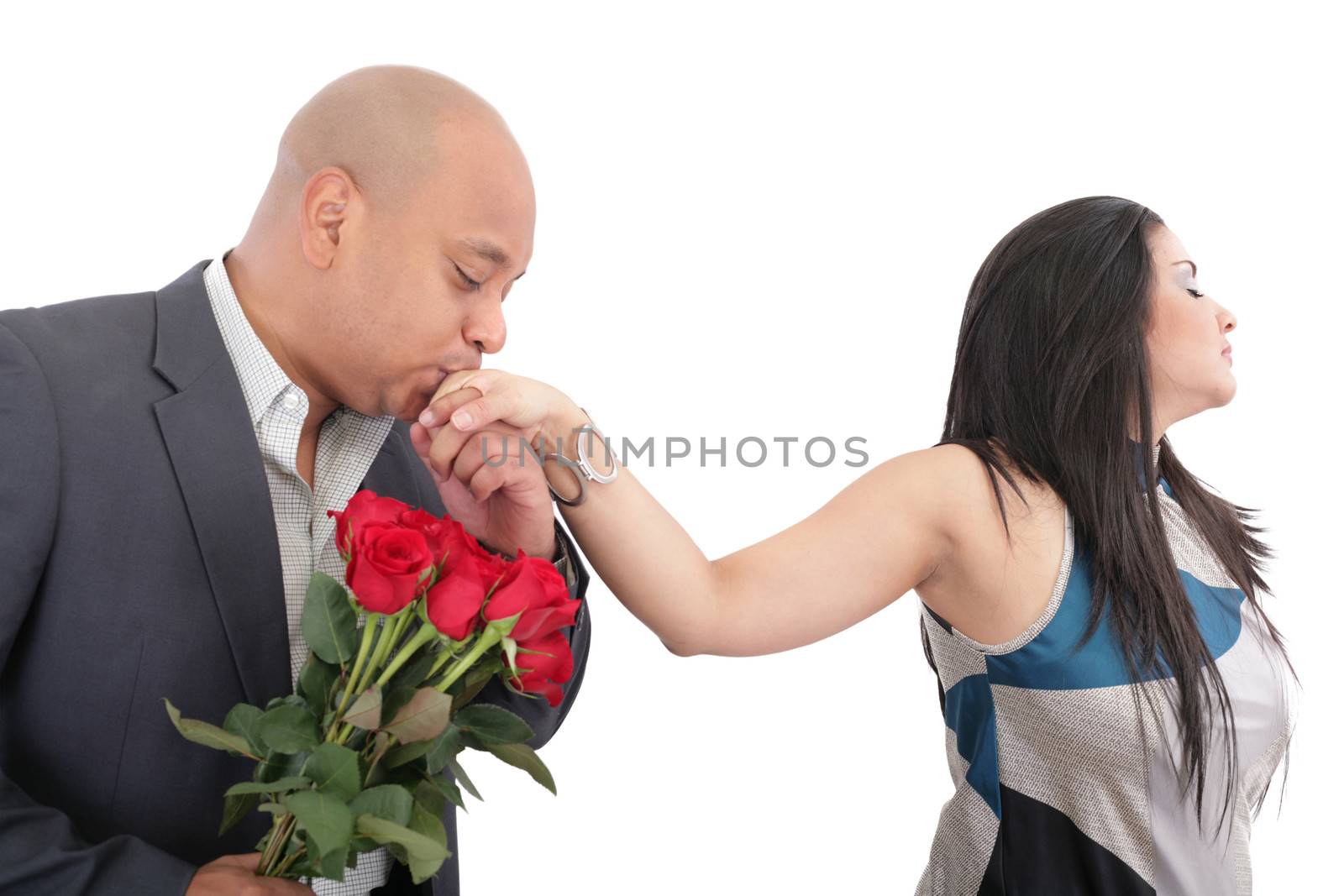 Woman rejecting a man