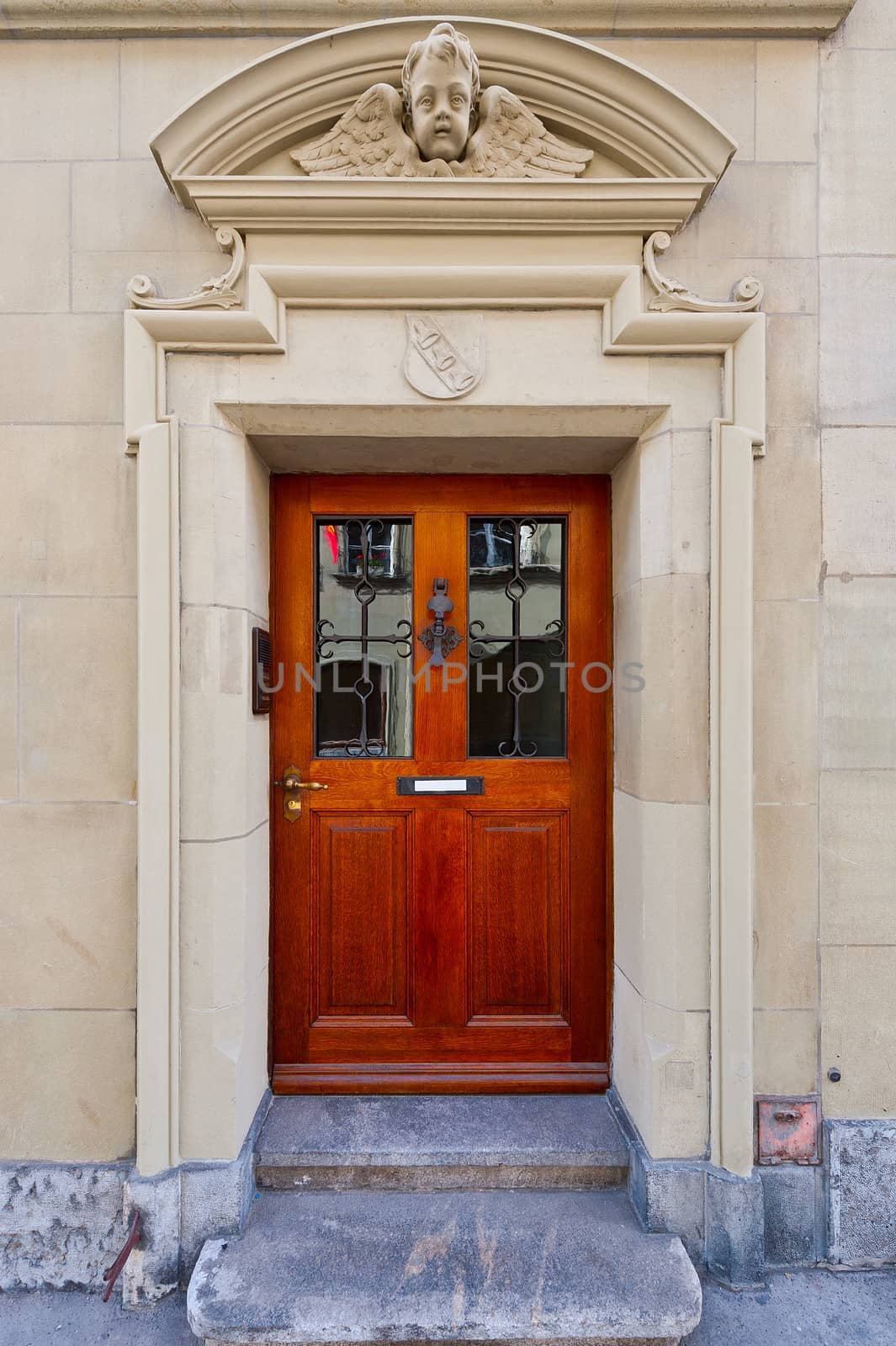 Solid Wooden Door in the Swiss City