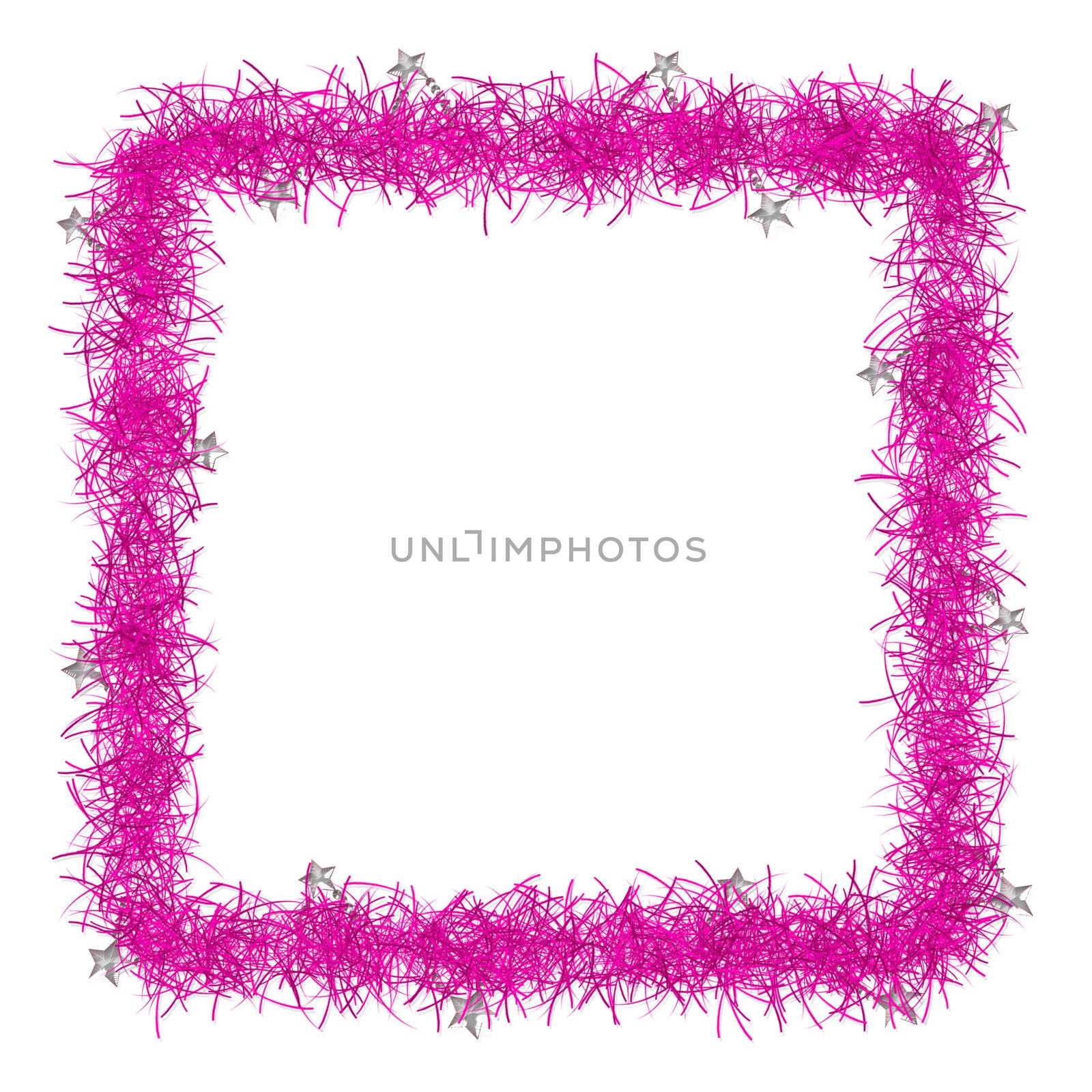 pink christmas tinsel texture background blank for text