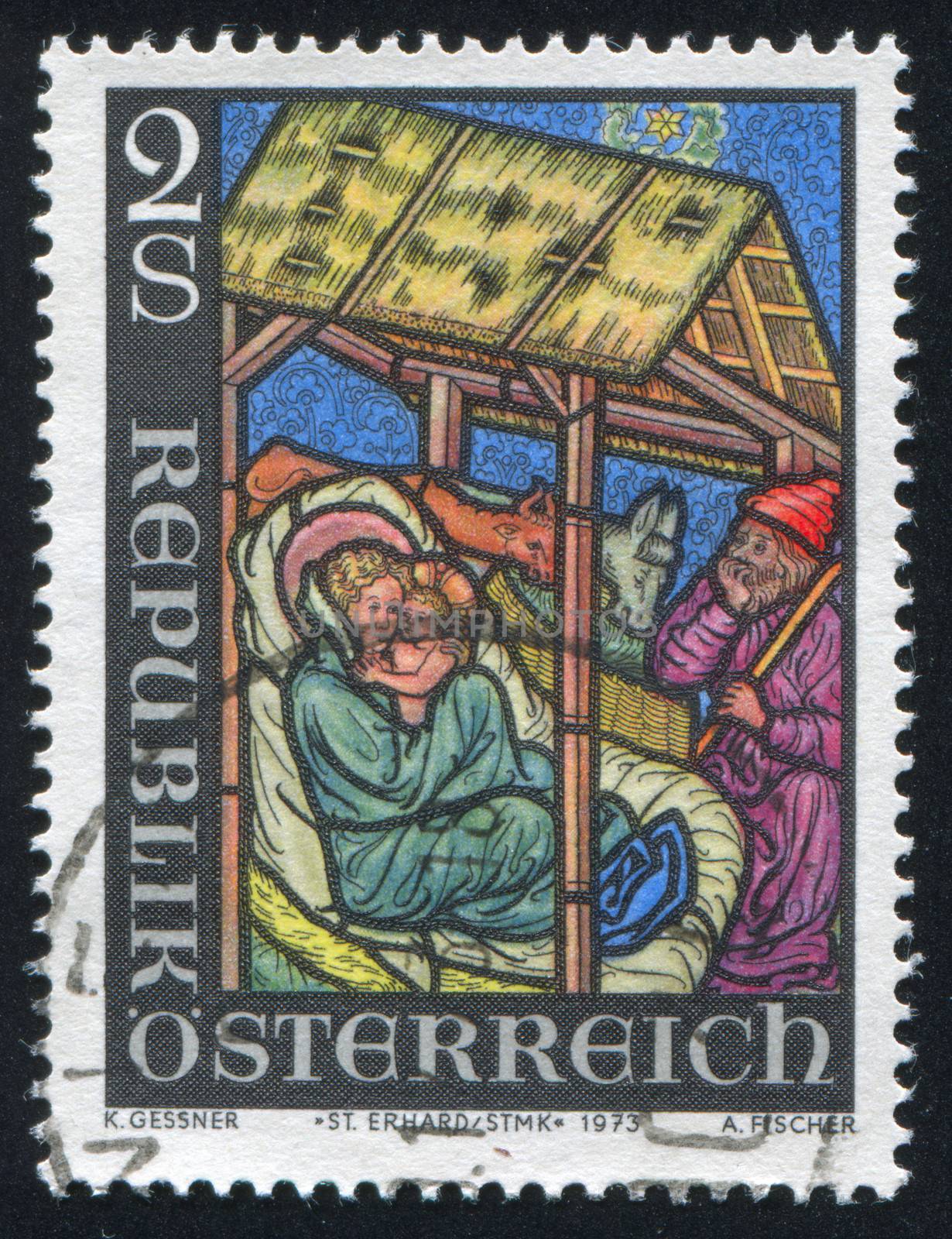 AUSTRIA - CIRCA 1973: stamp printed by Austria, shows Nativity, circa 1973