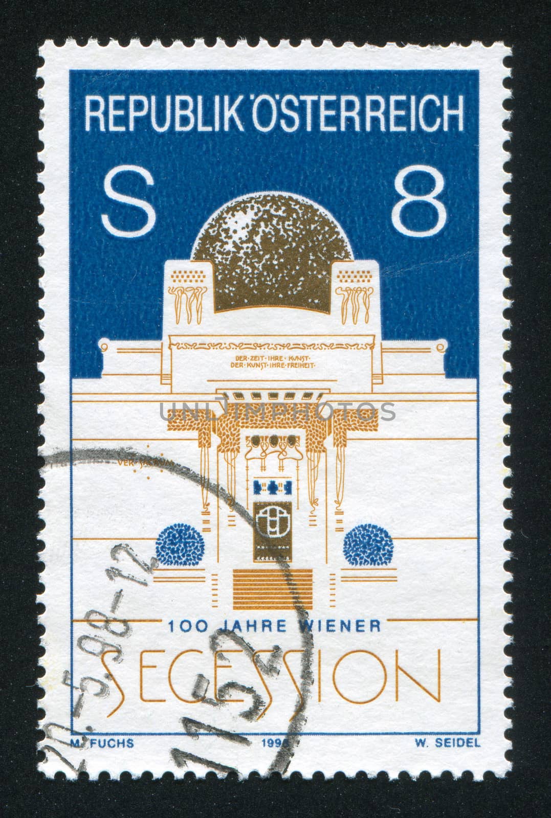 AUSTRIA - CIRCA 1998: stamp printed by Austria, shows front of a building, circa 1998
