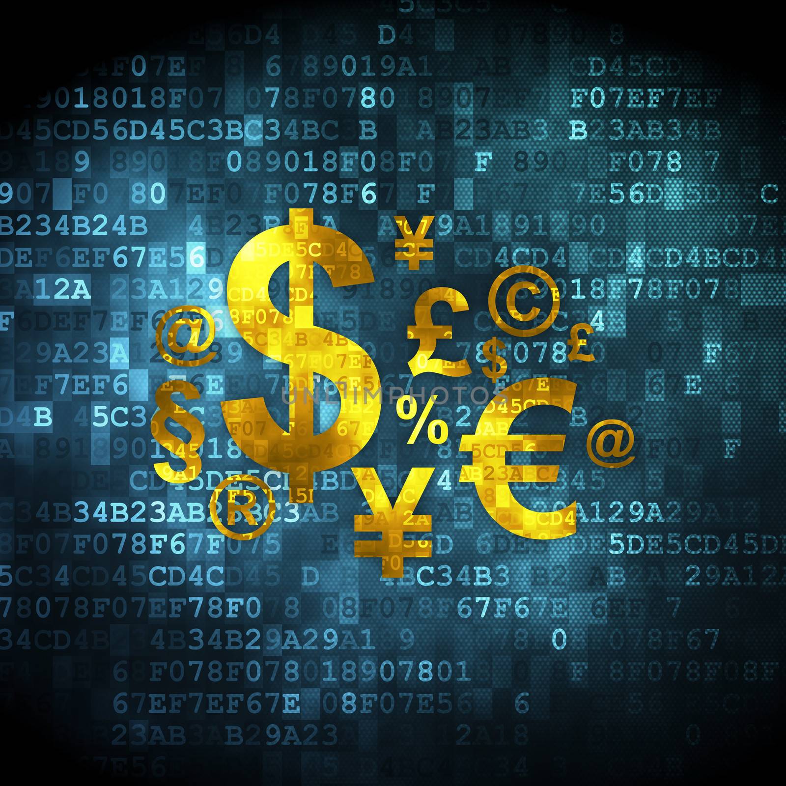 Marketing concept: Finance Symbol on digital background by maxkabakov