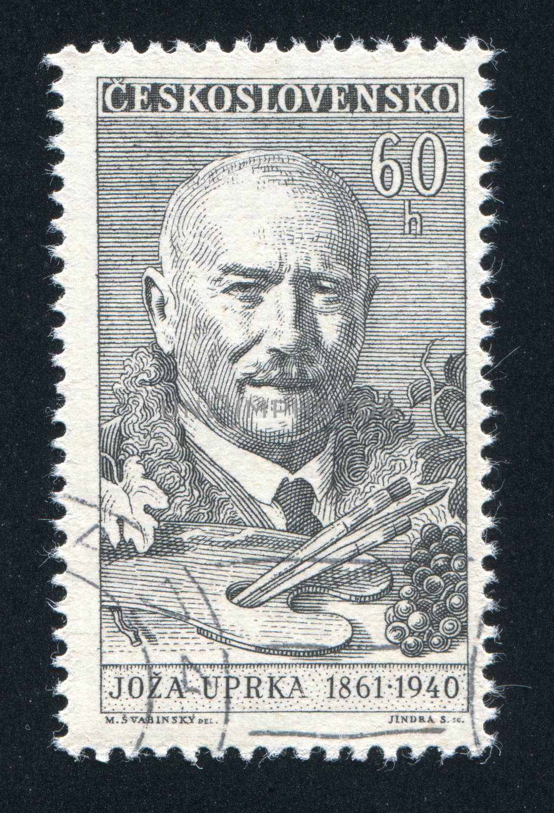 CZECHOSLOVAKIA - CIRCA 1961: stamp printed by Czechoslovakia, shows Joza Uprka, circa 1961