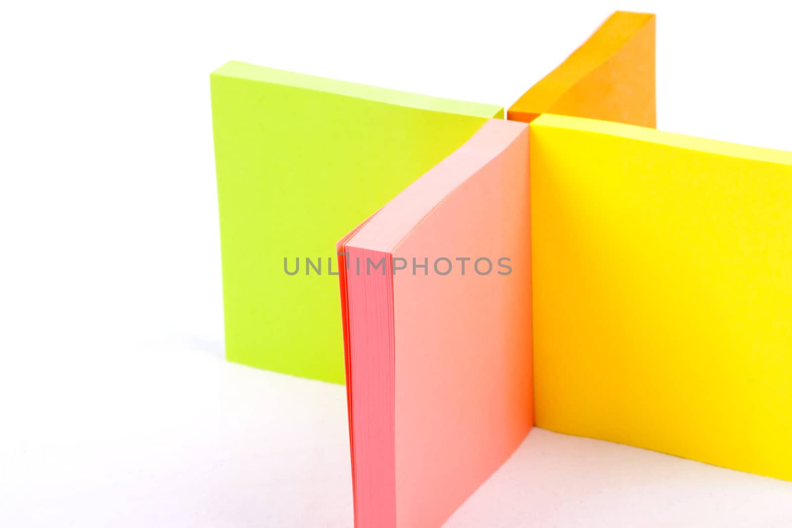 Sticky Notes Cube isolated on a white background