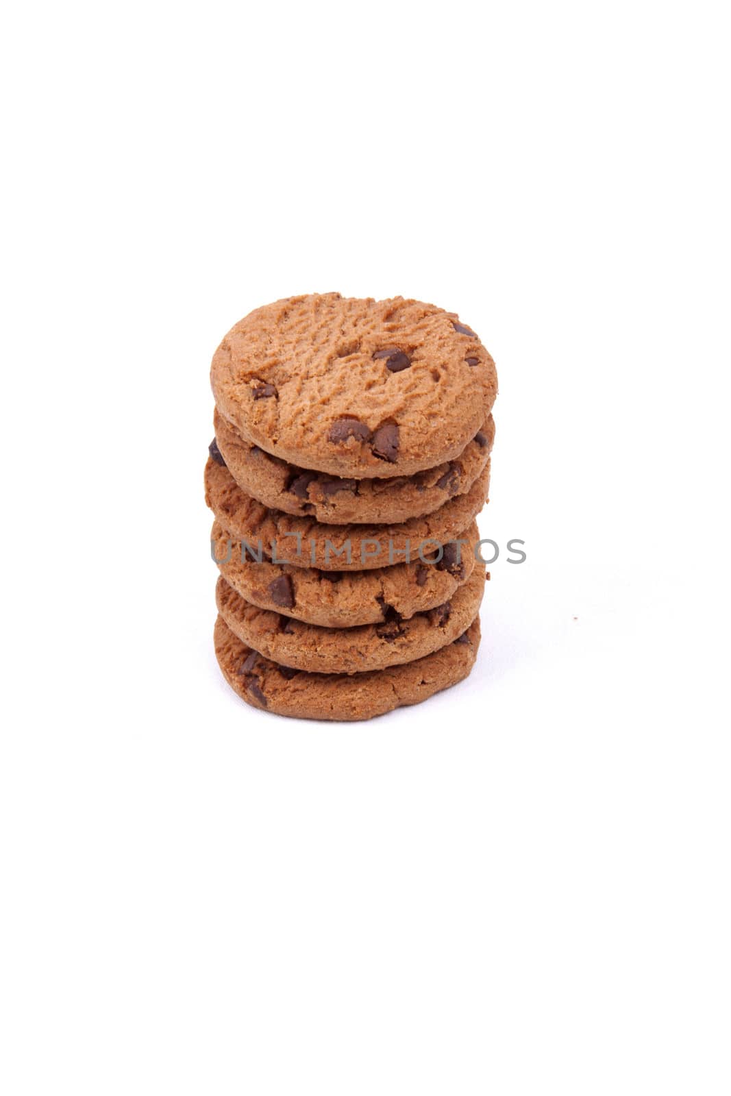 chocolate chip cookies isolated on a white background