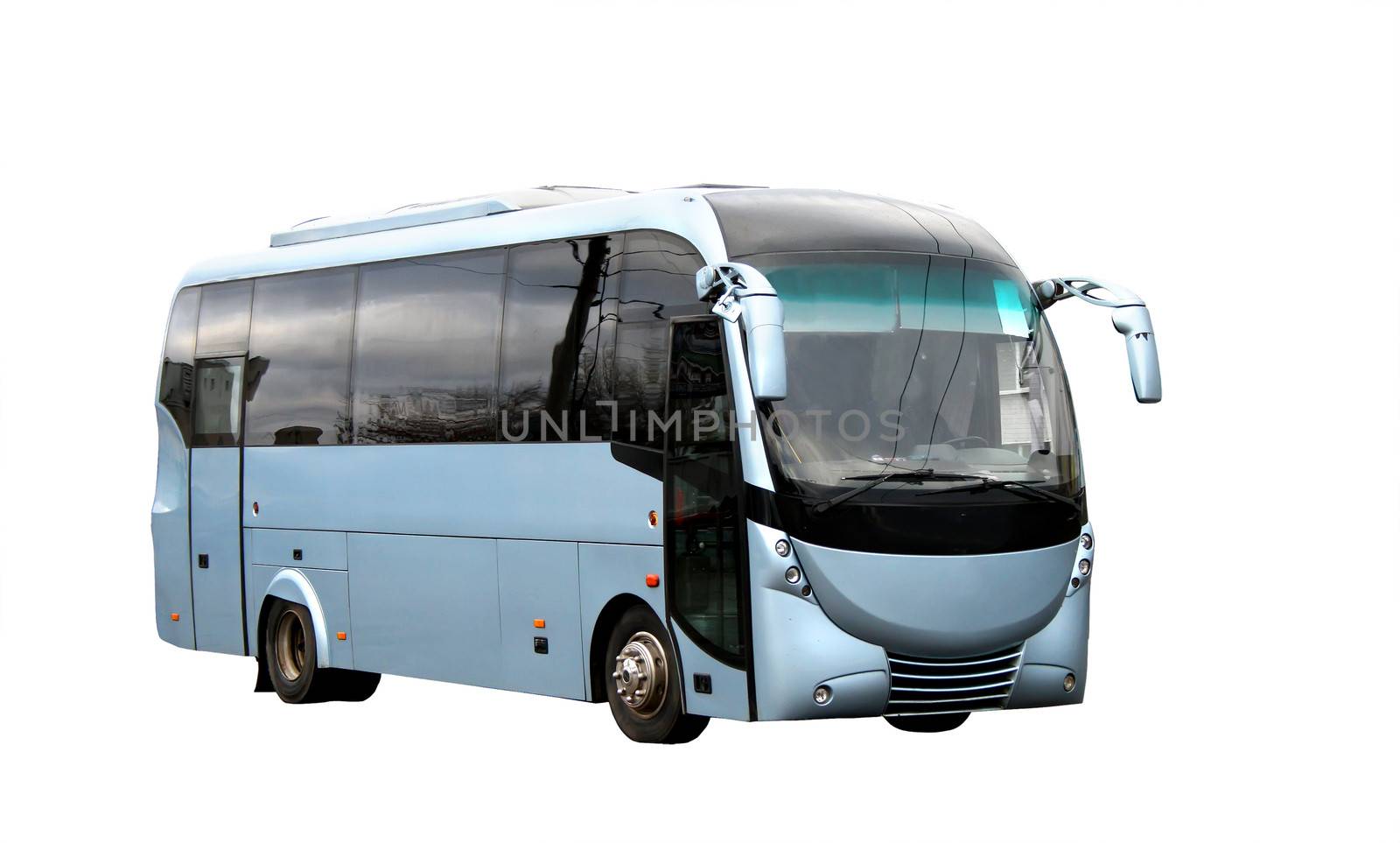 Blue coach with a futuristic design isolated over white background