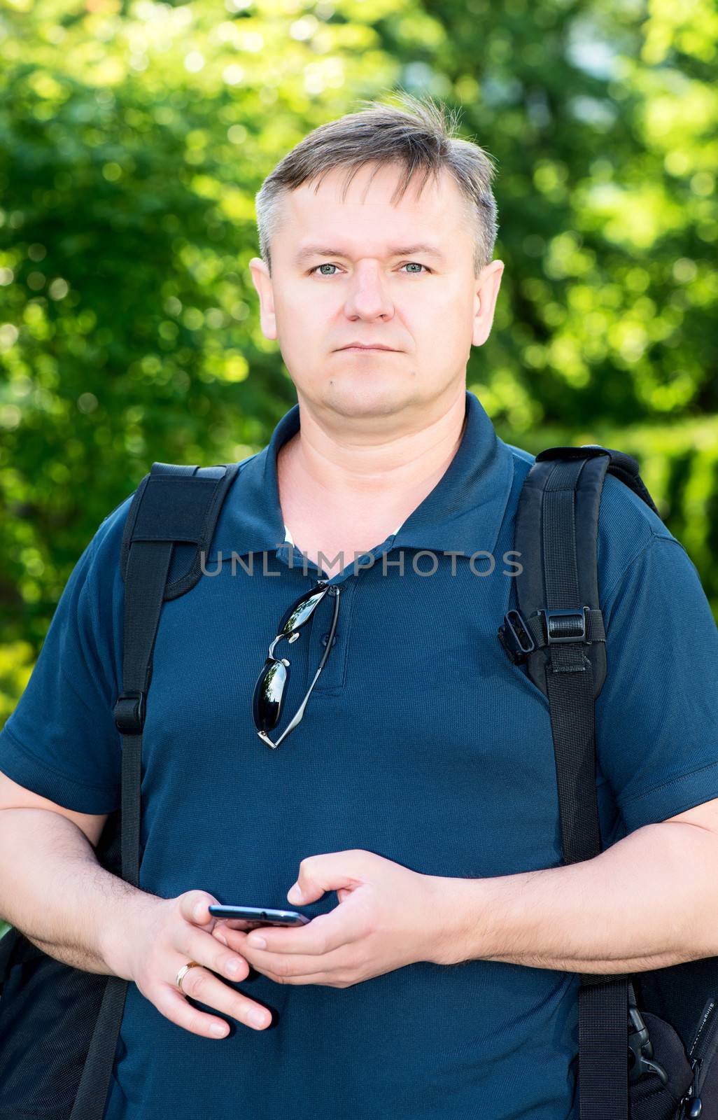 middle age man in an outdoor setting