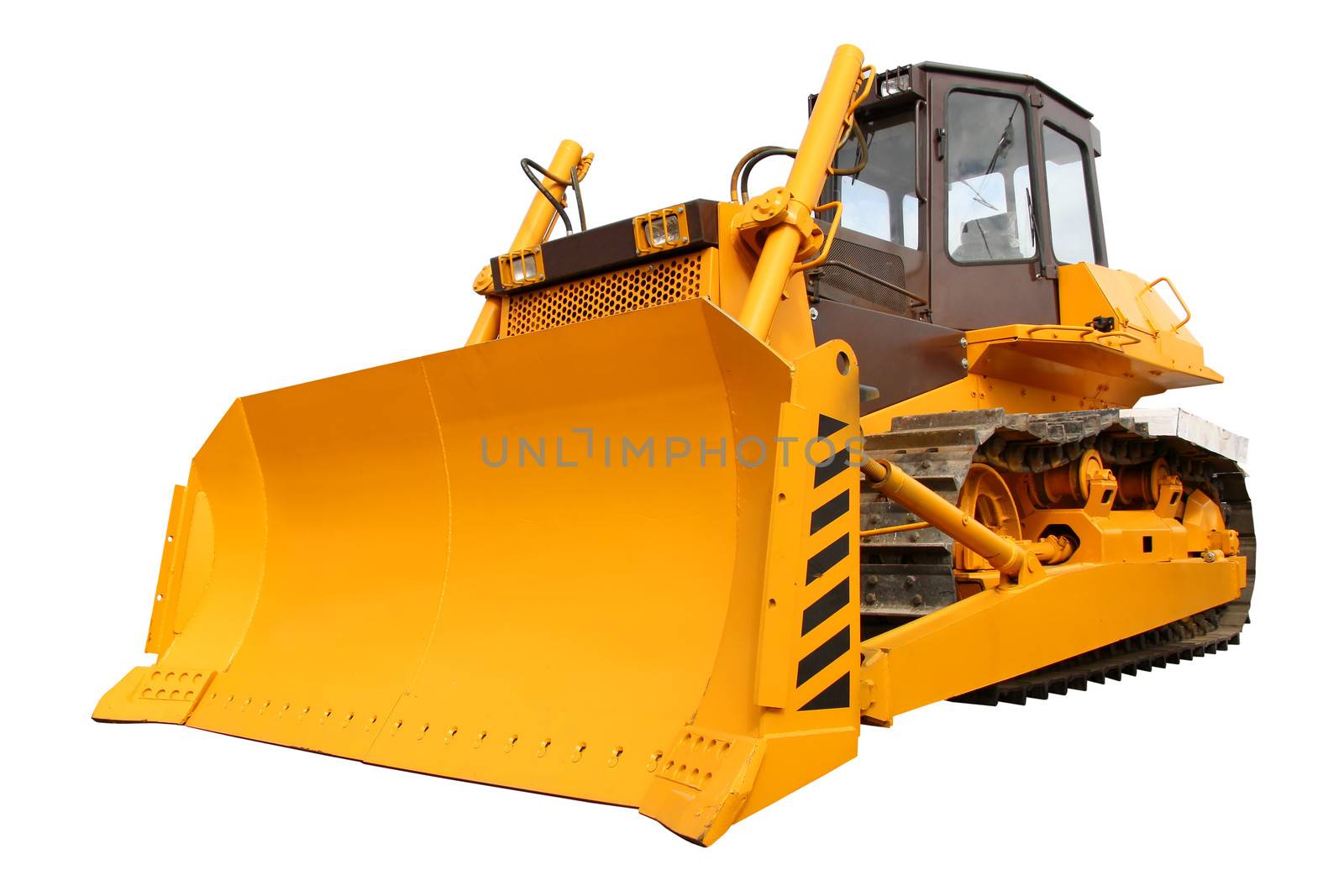 Bulldozer isolated over white background