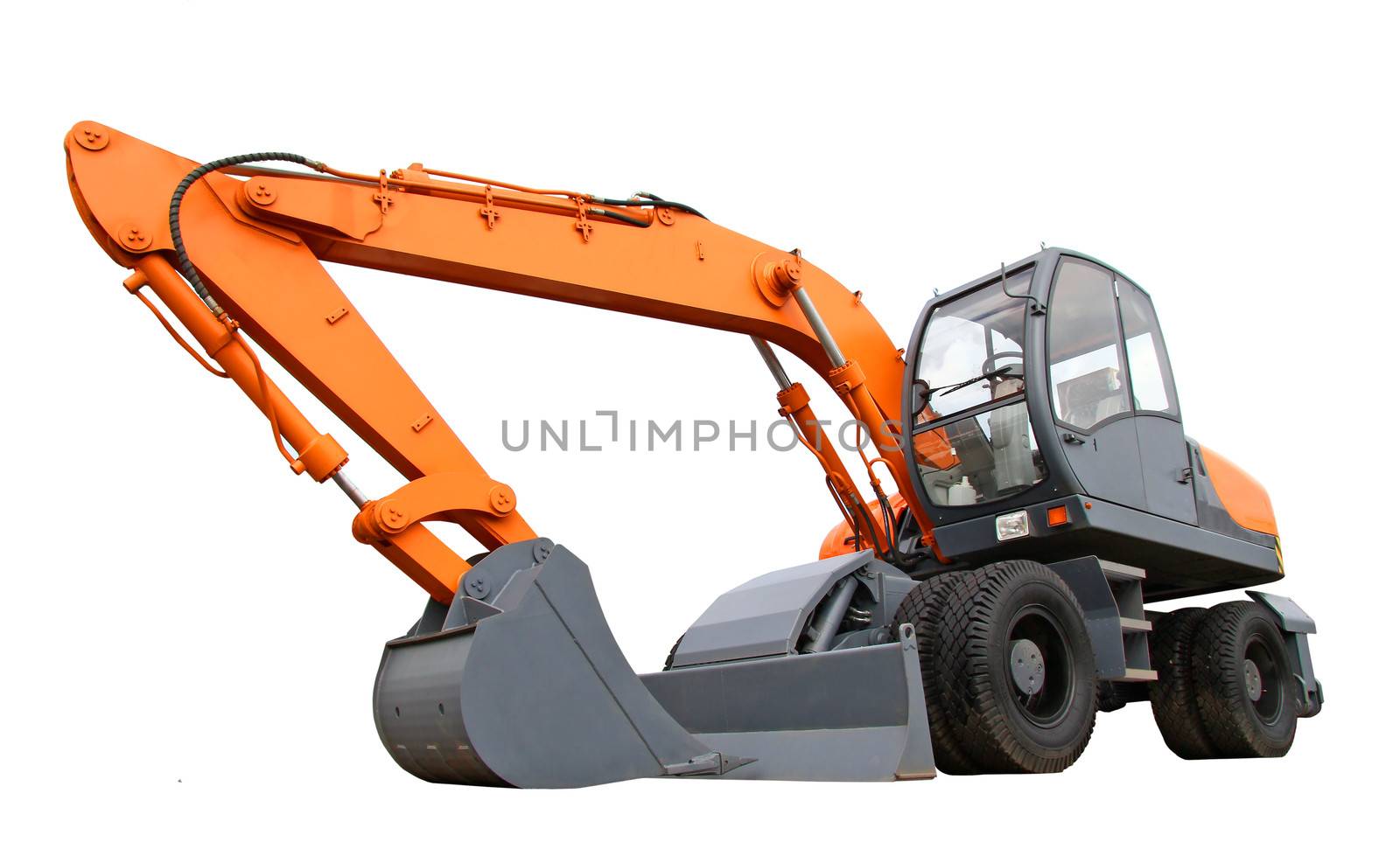 Excavator isolated over white background