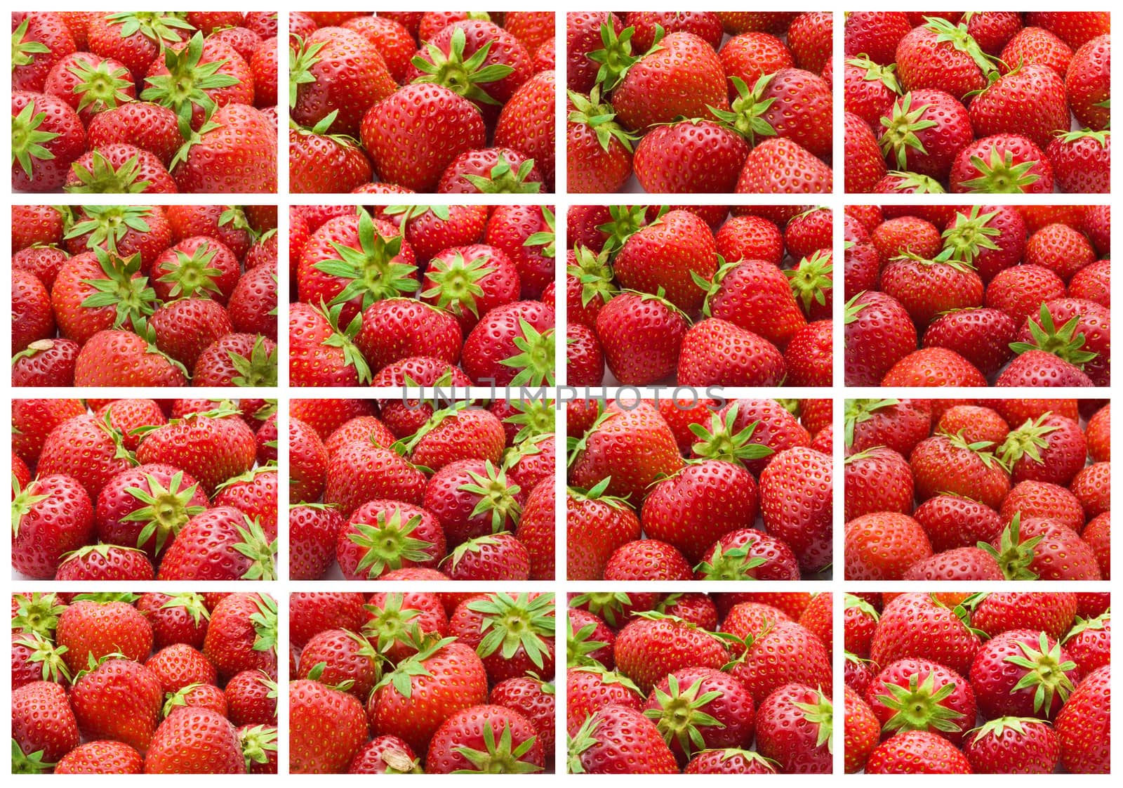 Collection of sweet strawberries making nice background