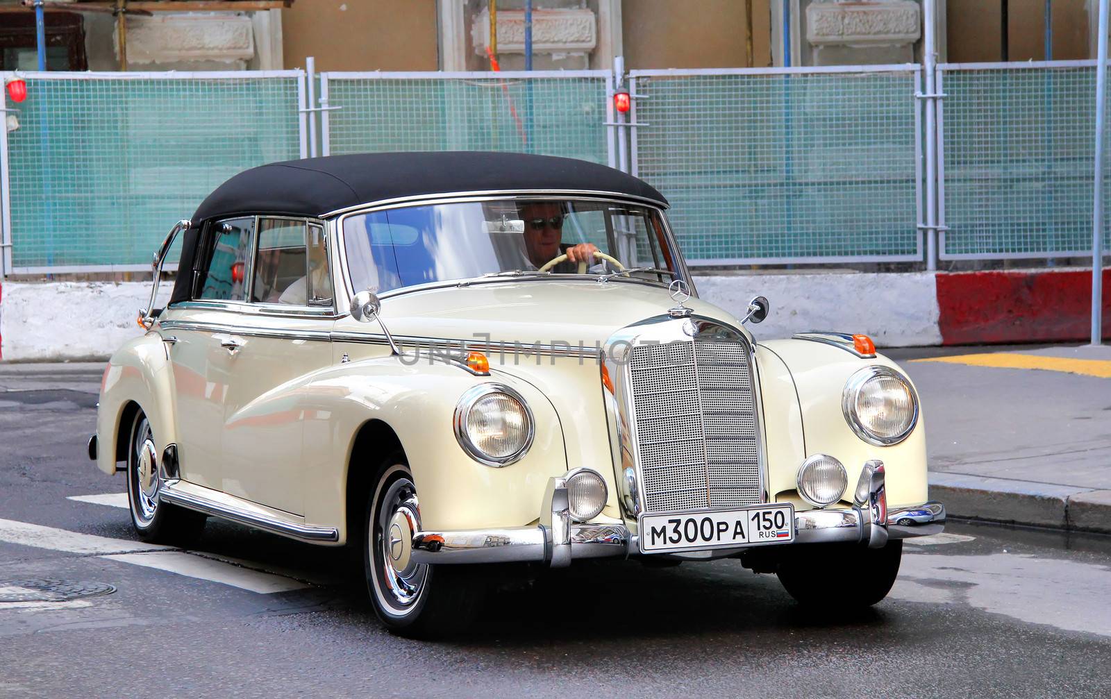 MOSCOW, RUSSIA - JUNE 3: German motor car Mercedes-Benz Type 300 competes at the annual L.U.C. Chopard Classic Weekend Rally on June 3, 2012 in Moscow, Russia.