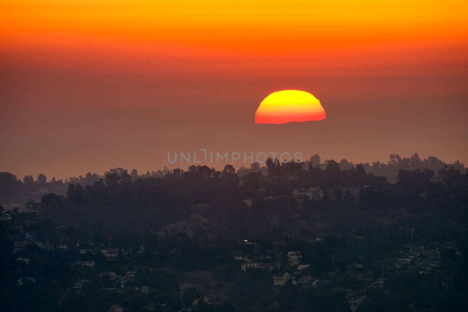 Sunrise view from Griffith Observatory, Los Angeles, California, USA