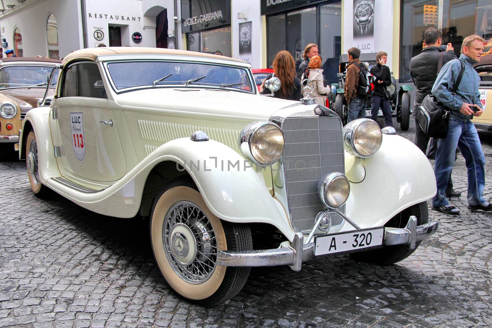 MOSCOW, RUSSIA - JUNE 3: German vehicle 1939 Mercedes-Benz 320 competes at the annual L.U.C. Chopard Classic Weekend Rally on June 3, 2012 in Moscow, Russia.