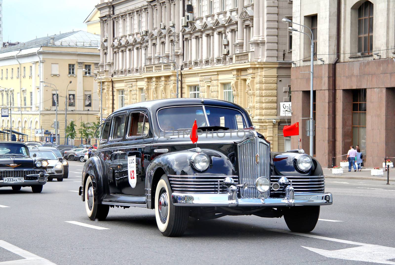 MOSCOW, RUSSIA - JUNE 2: Soviet vehicle ZiS-110 competes at the annual L.U.C. Chopard Classic Weekend Rally on June 2, 2013 in Moscow, Russia.