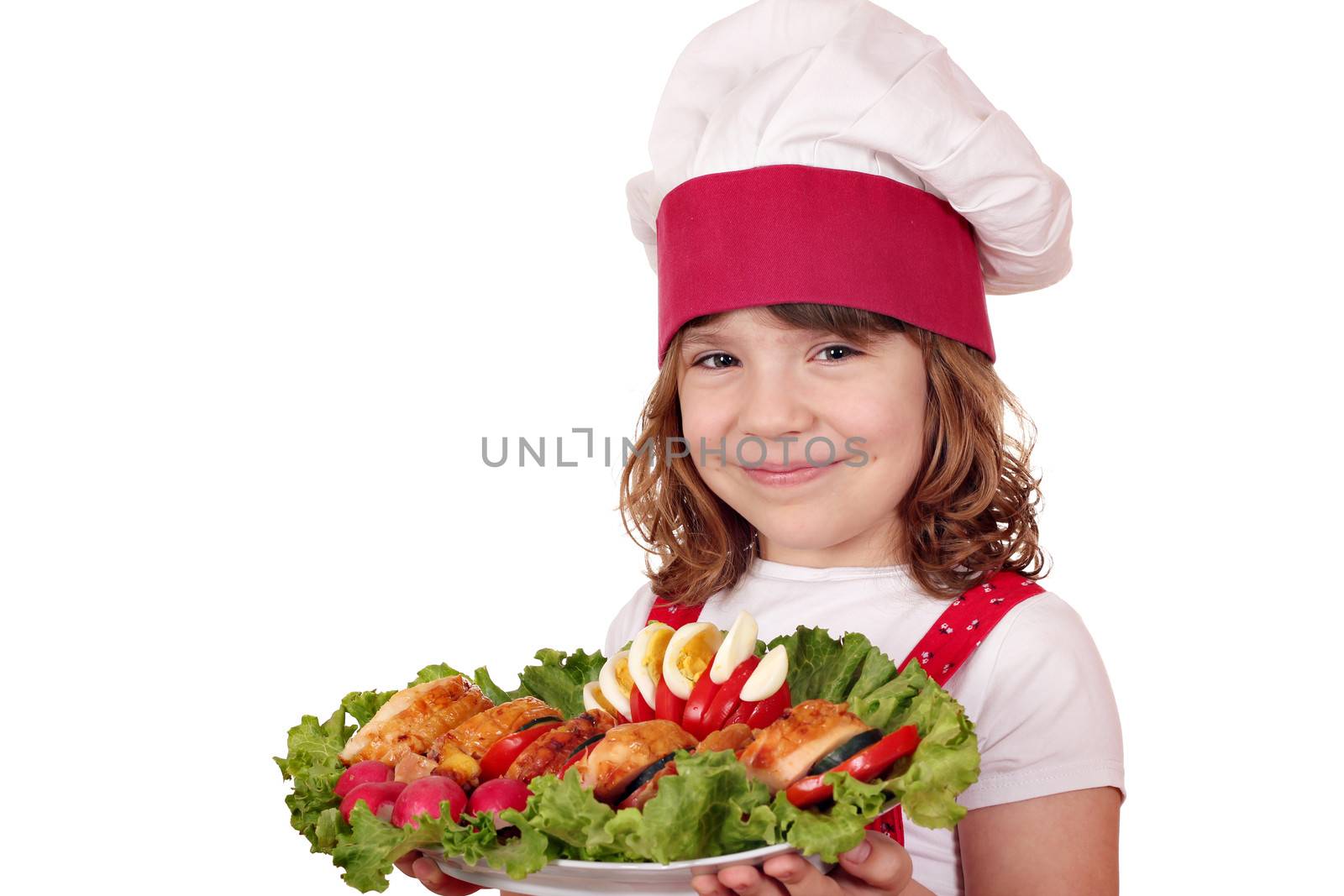 little girl cook with gourmet food portrait by goce