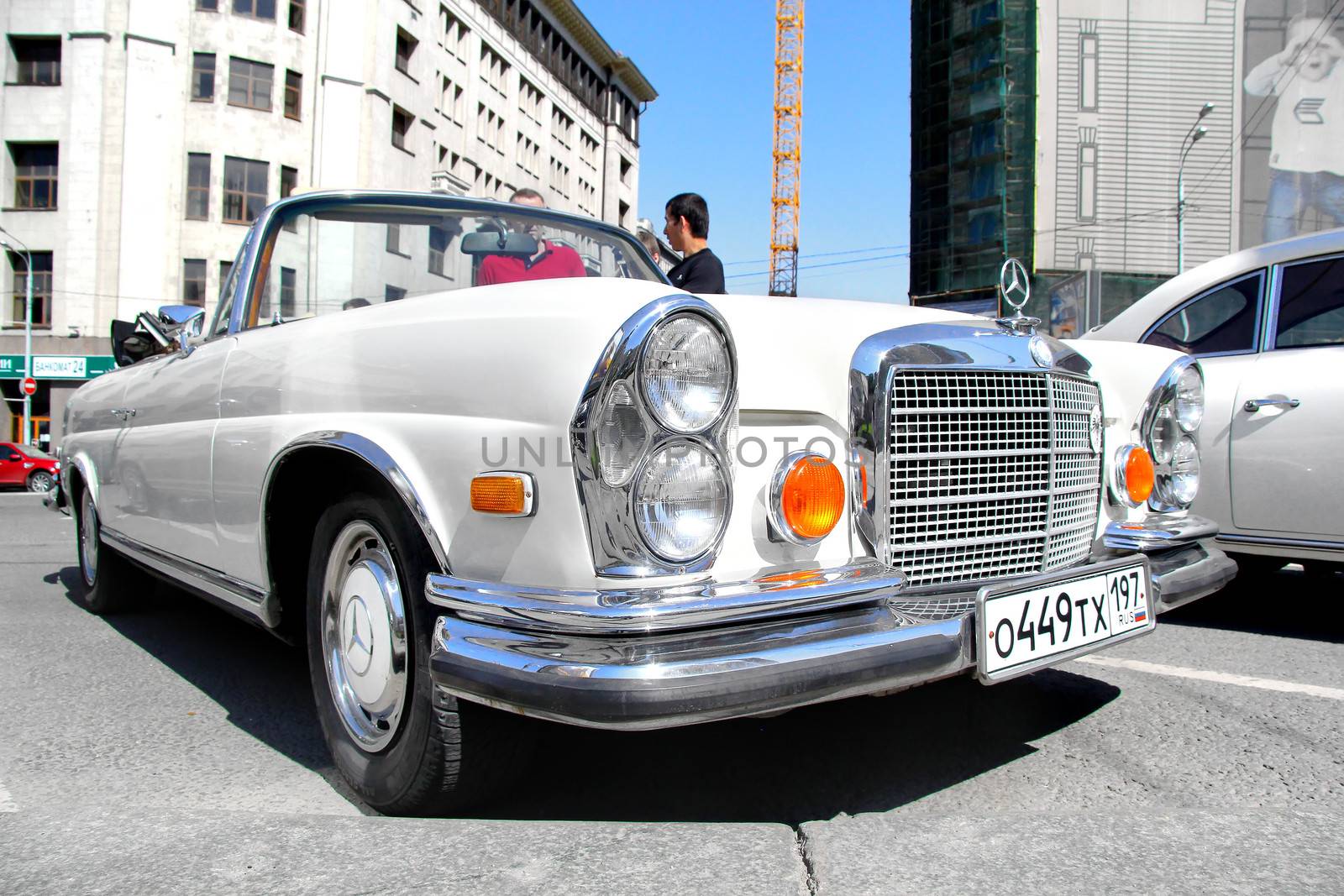MOSCOW, RUSSIA - JUNE 2: German motor car Mercedes-Benz W111 S-class competes at the annual L.U.C. Chopard Classic Weekend Rally on June 2, 2013 in Moscow, Russia.