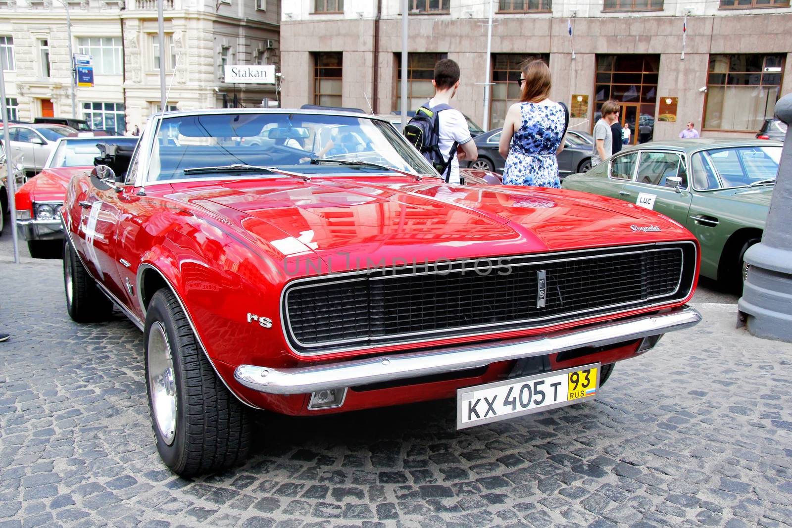 MOSCOW, RUSSIA - JUNE 2: American motor car Chevrolet Camaro RS competes at the annual L.U.C. Chopard Classic Weekend Rally on June 2, 2013 in Moscow, Russia.