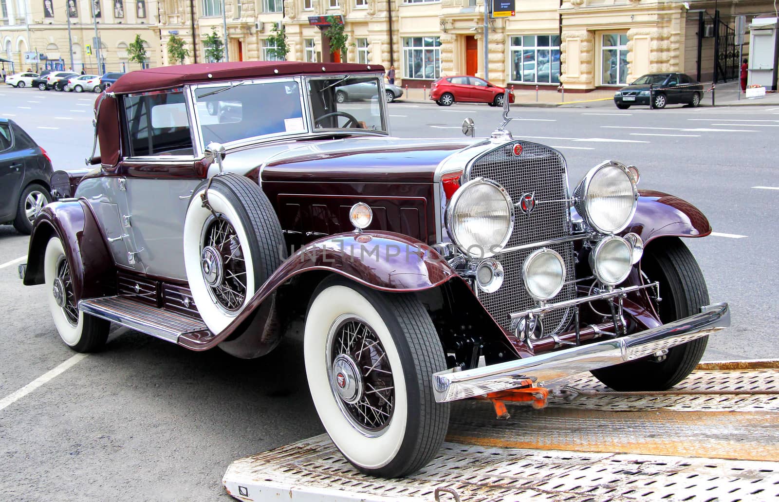 MOSCOW, RUSSIA - JUNE 2: American motor car Cadillac V-16 competes at the annual L.U.C. Chopard Classic Weekend Rally on June 2, 2013 in Moscow, Russia.