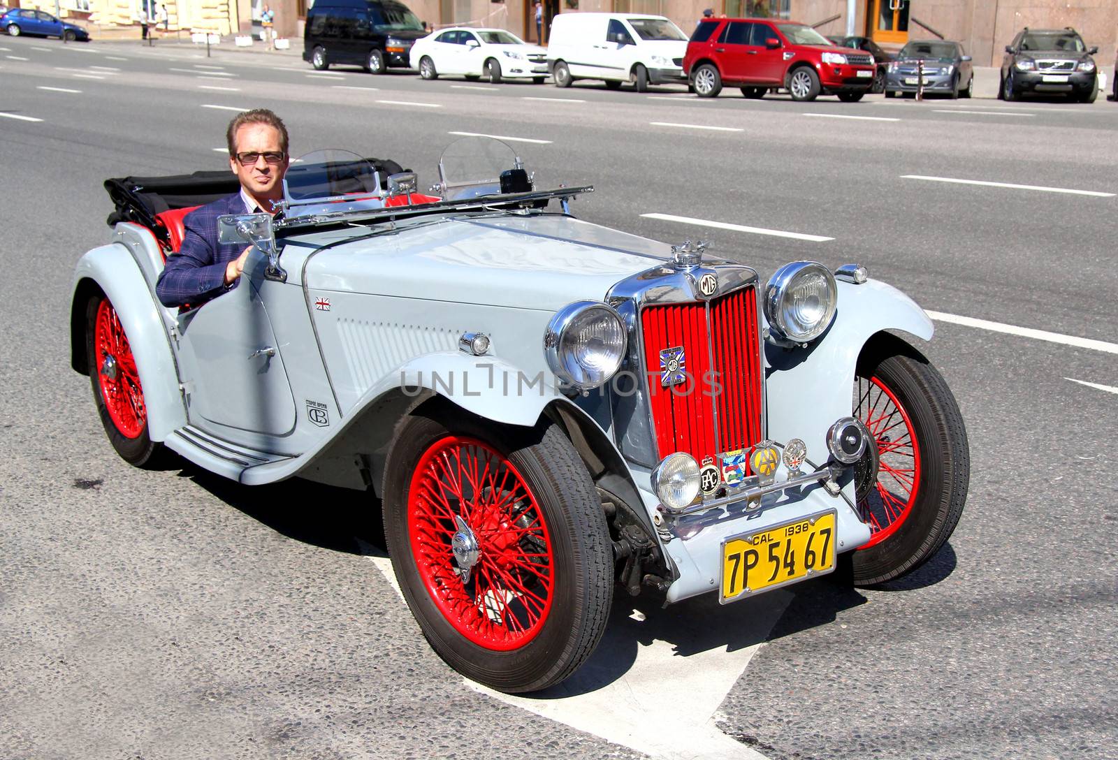 MOSCOW, RUSSIA - JUNE 2: English motor car MG TA competes at the annual L.U.C. Chopard Classic Weekend Rally on June 2, 2013 in Moscow, Russia.