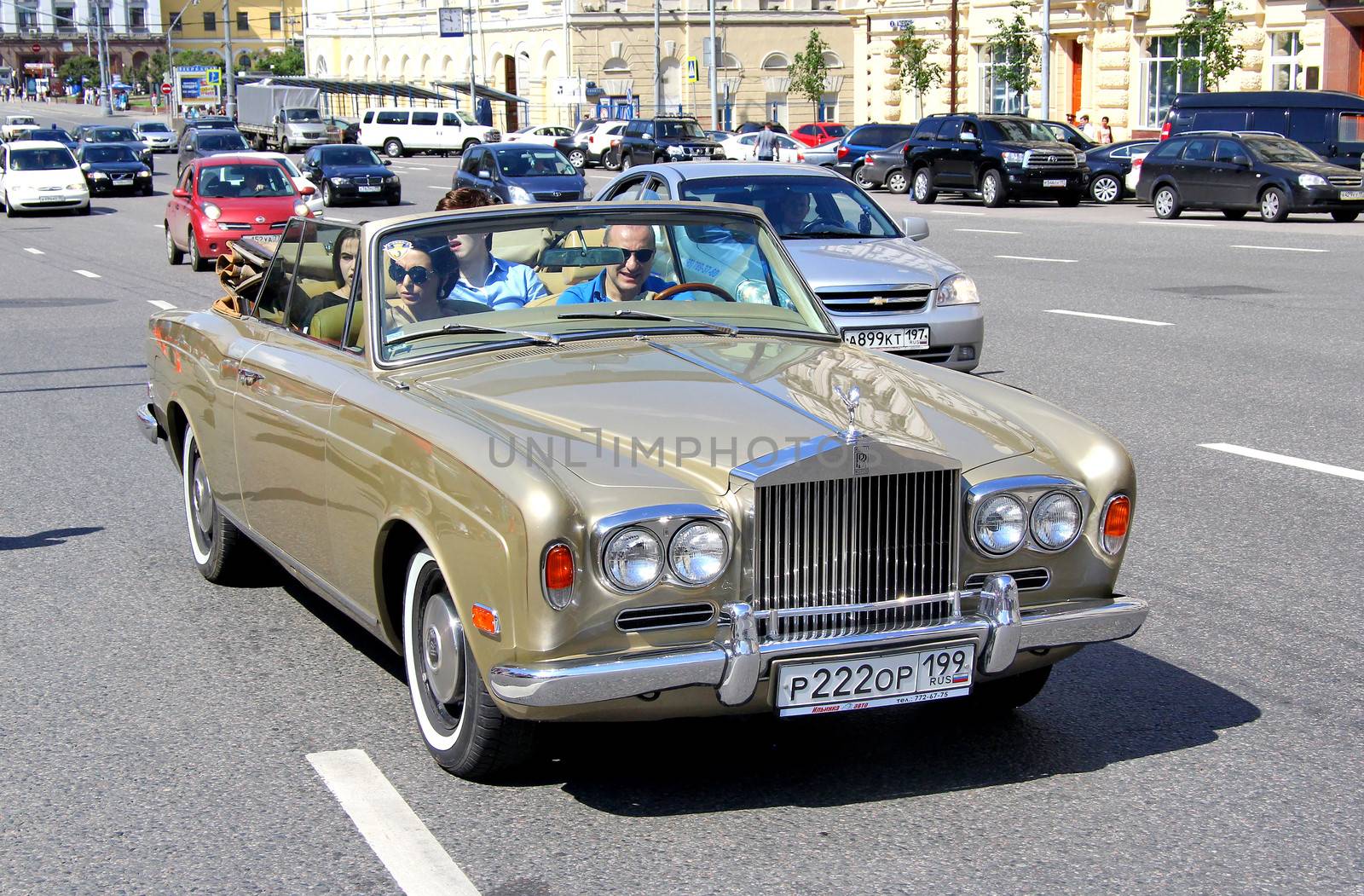 MOSCOW, RUSSIA - JUNE 2: English motor car Rolls-Royce Corniche competes at the annual L.U.C. Chopard Classic Weekend Rally on June 2, 2013 in Moscow, Russia.