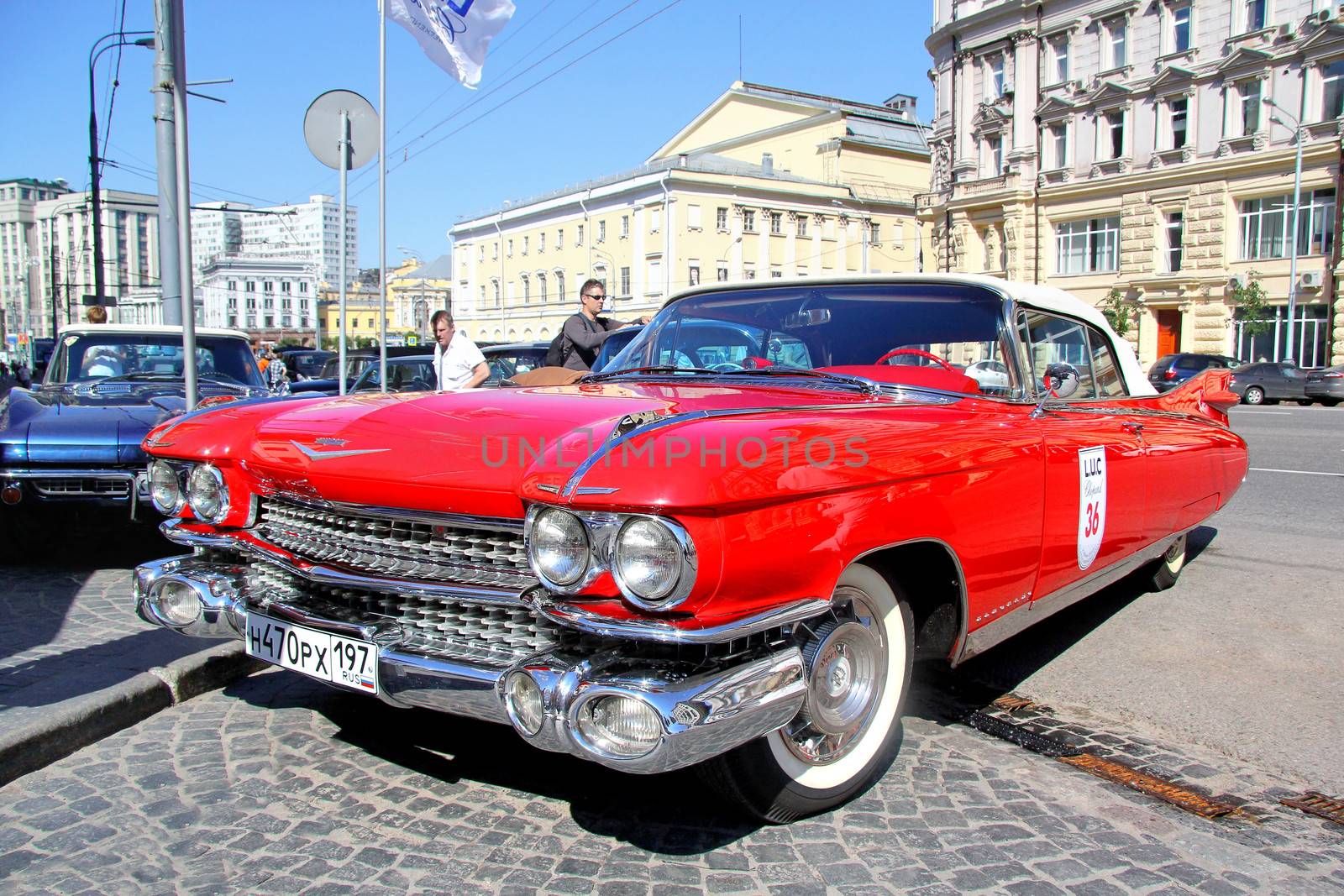 MOSCOW, RUSSIA - JUNE 2: American motor car Chevrolet Corvette competes at the annual L.U.C. Chopard Classic Weekend Rally on June 2, 2013 in Moscow, Russia.