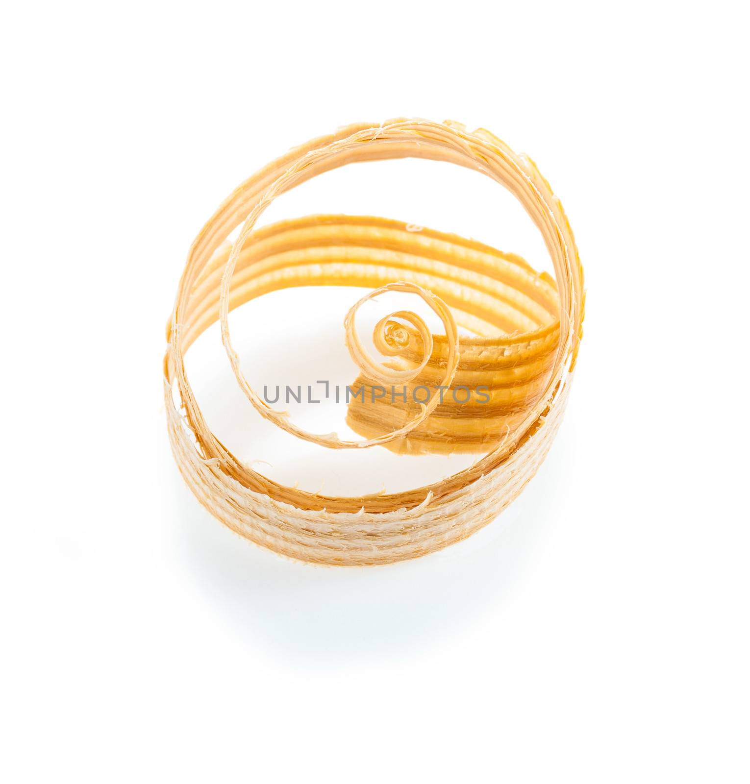 wooden chip isolated on white background