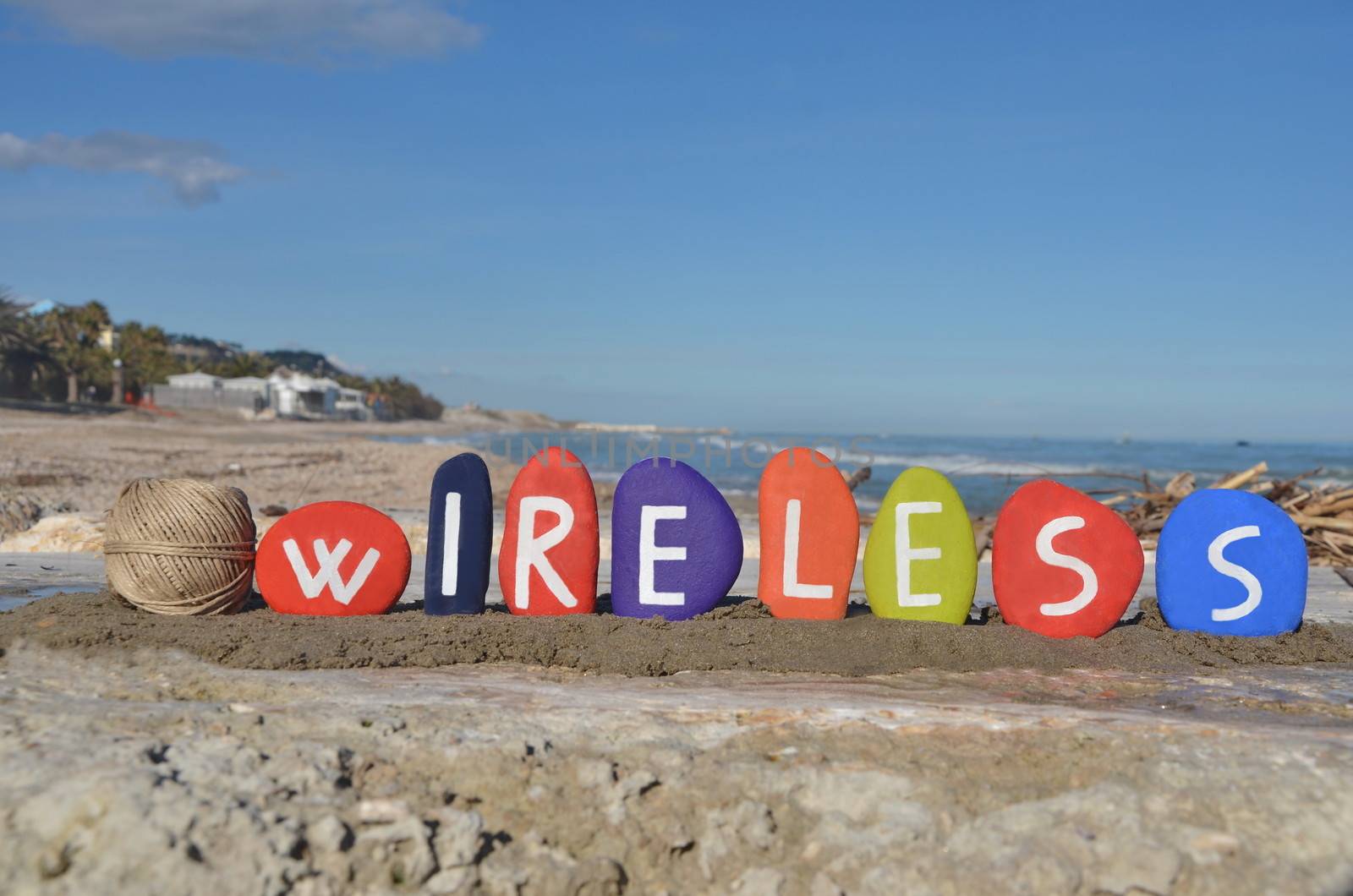 Wireless concept with colourful stones by ciaobucarest