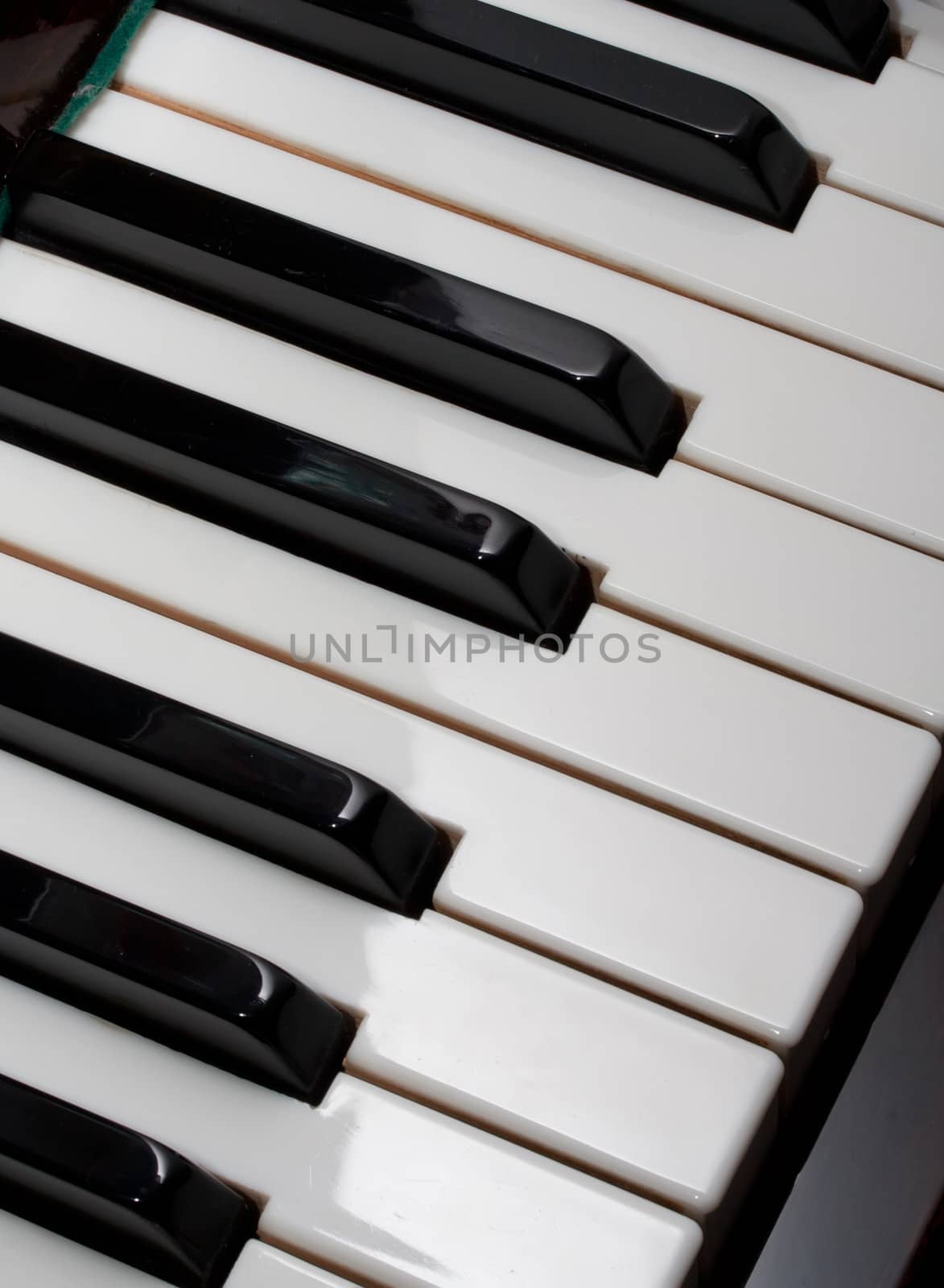 Beautiful close up photo of piano keys