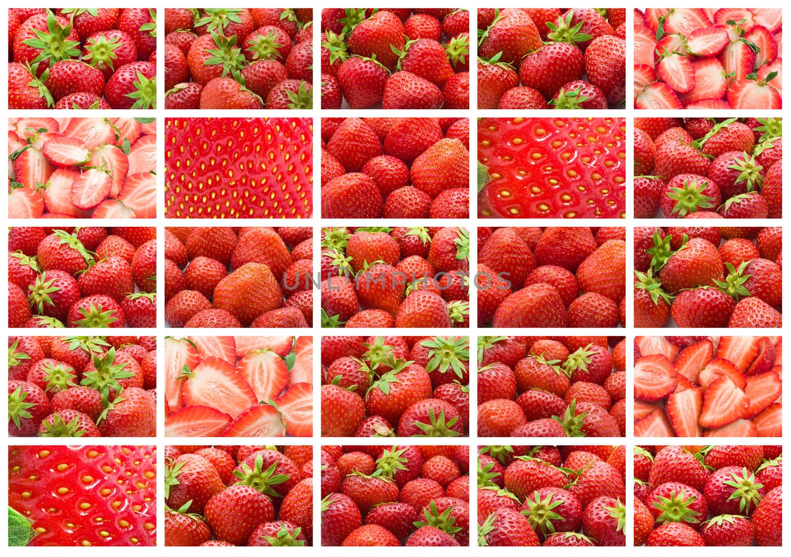 Collection of sweet strawberries making nice background