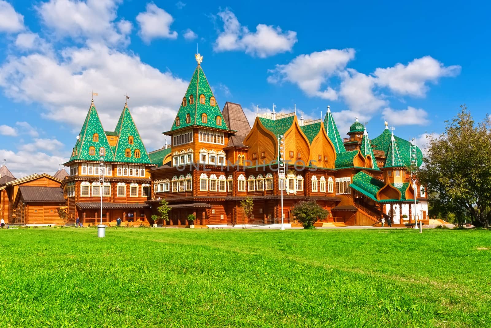 Wooden palace in park Kolomenskoe, Moscow, Russia