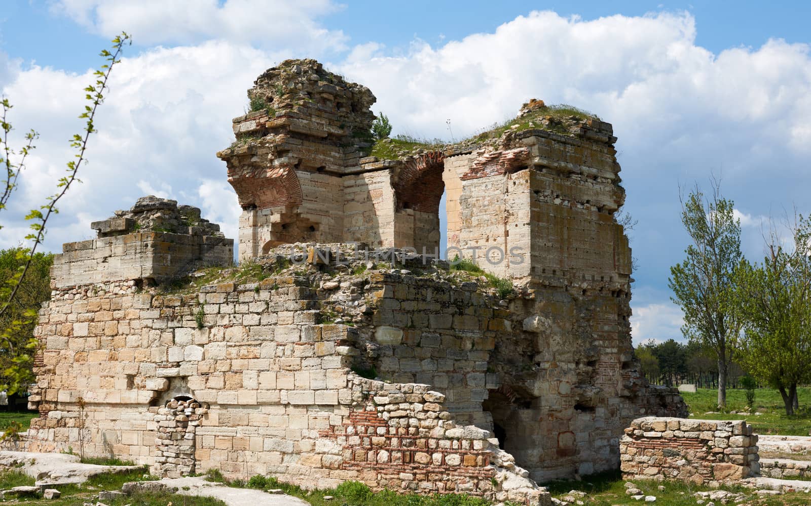 Remains of ancient Byzantine building in Edirne, Turkey