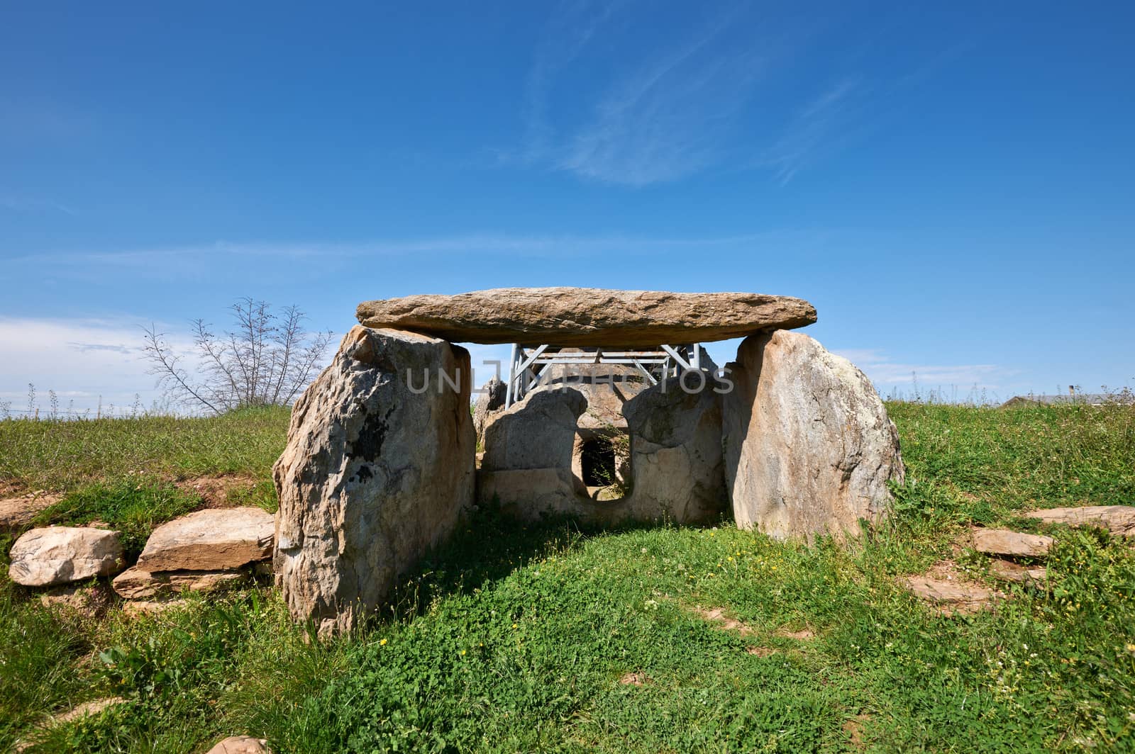 Ancient Thracian Dolmen stone-built tomb near Edirne city, Turkey