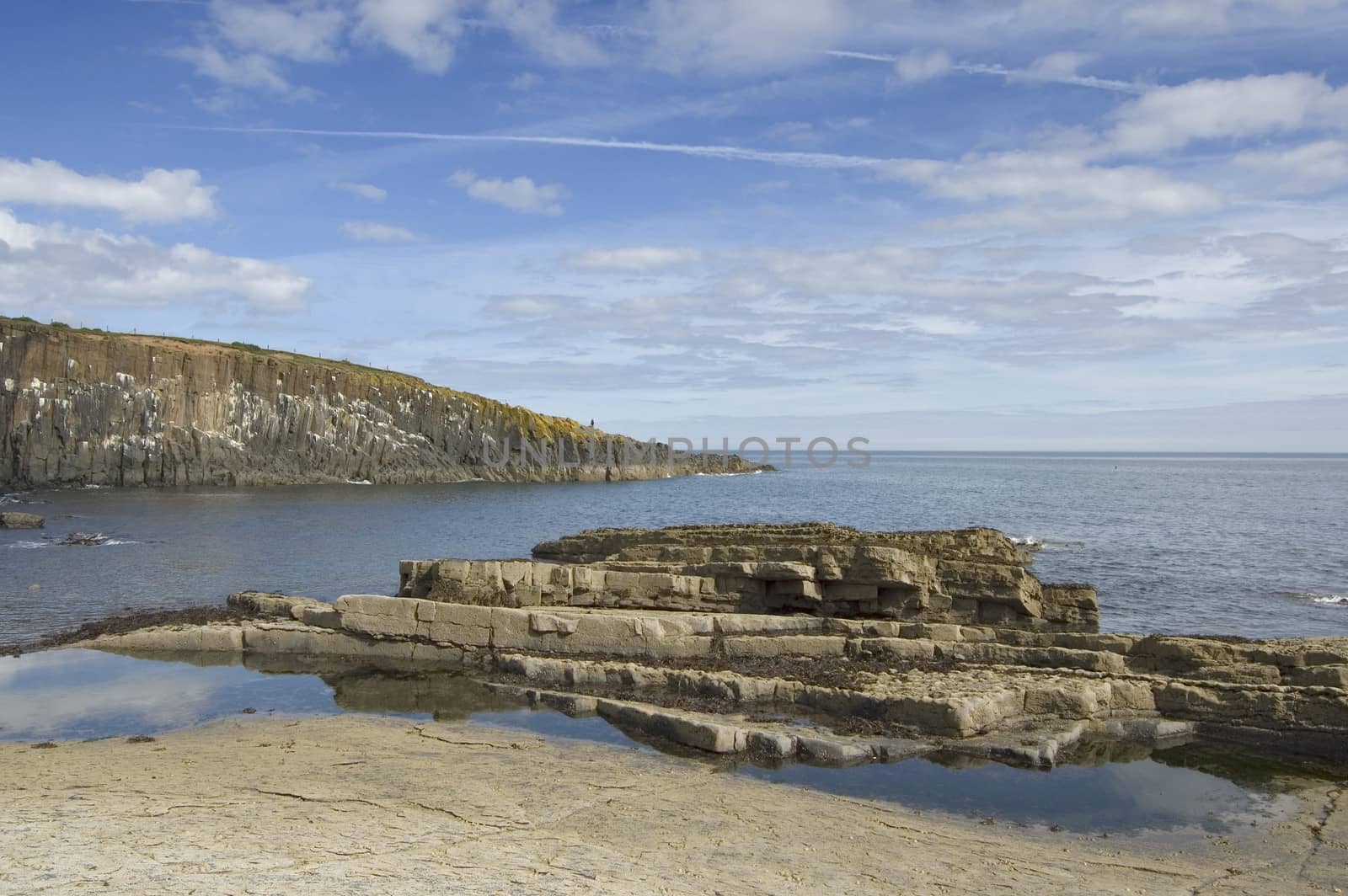The rocky shore near Craster on the Northumbrian coast, looking out over the North Sea