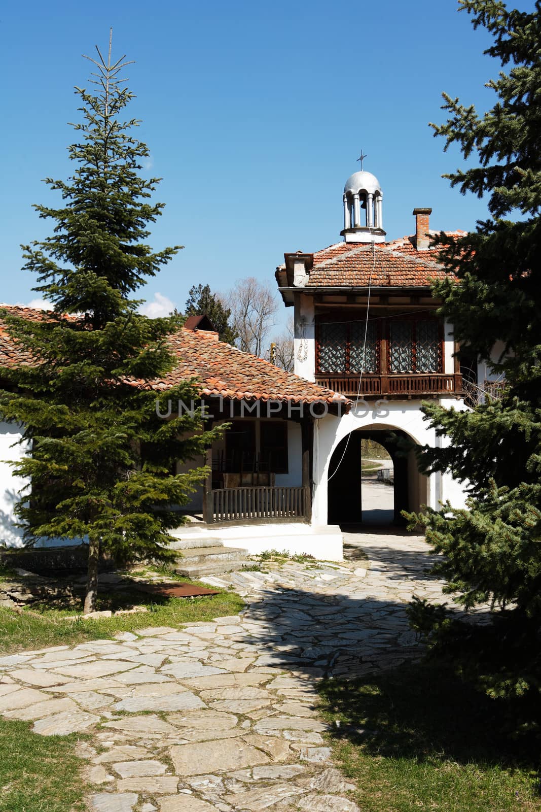 The yard of Ustrem monatsery in South-East Bulgaria near town of Elhovo