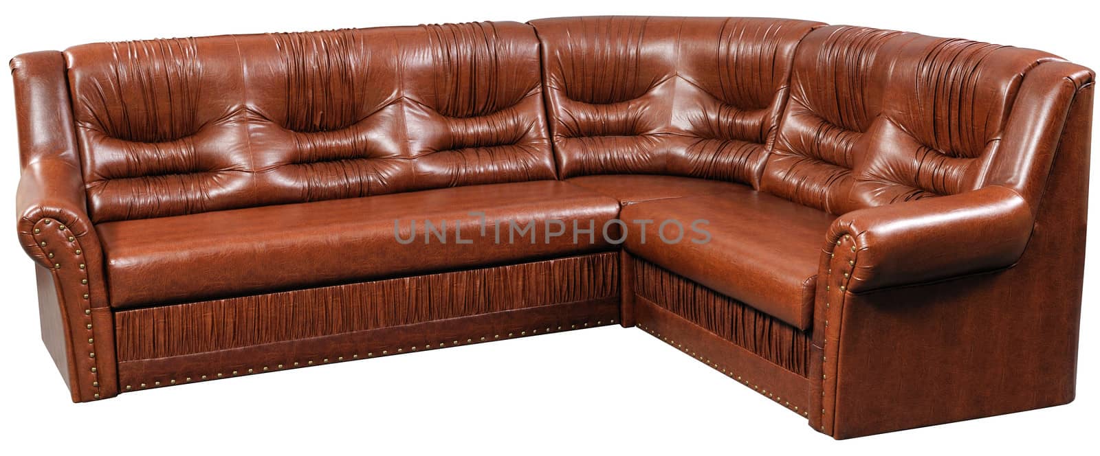 Modern leader furniture, soft sofa-bed isolated on white with clipping path included