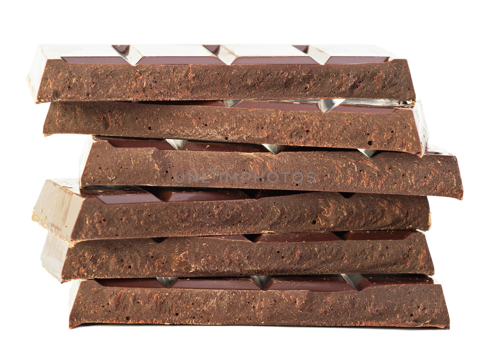 Bricks of tasty natural cocoa chocolate