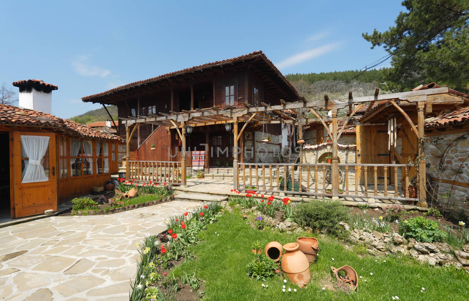 Old wooden house from the revival period in Zheravna village, Bulgaria