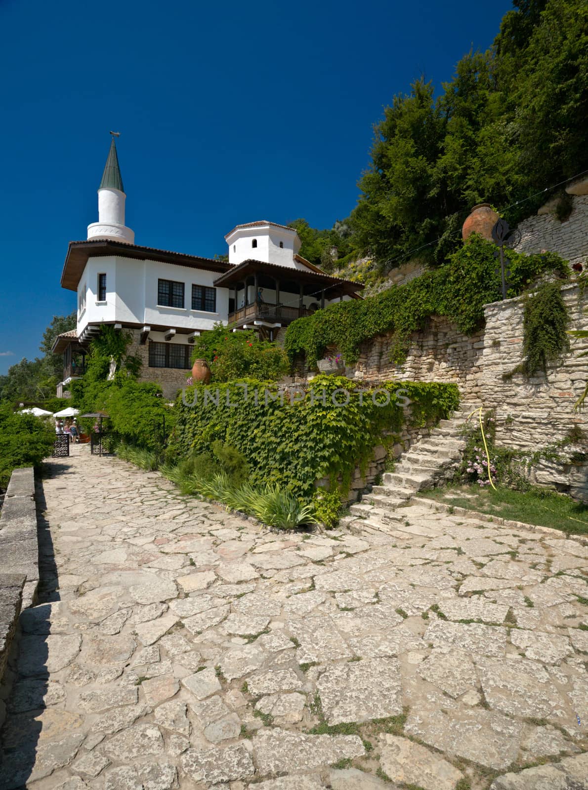 The palace in Balchik, Bulgaria. The palace has been build by the Romanian queen maria in the beggining og the 19 century