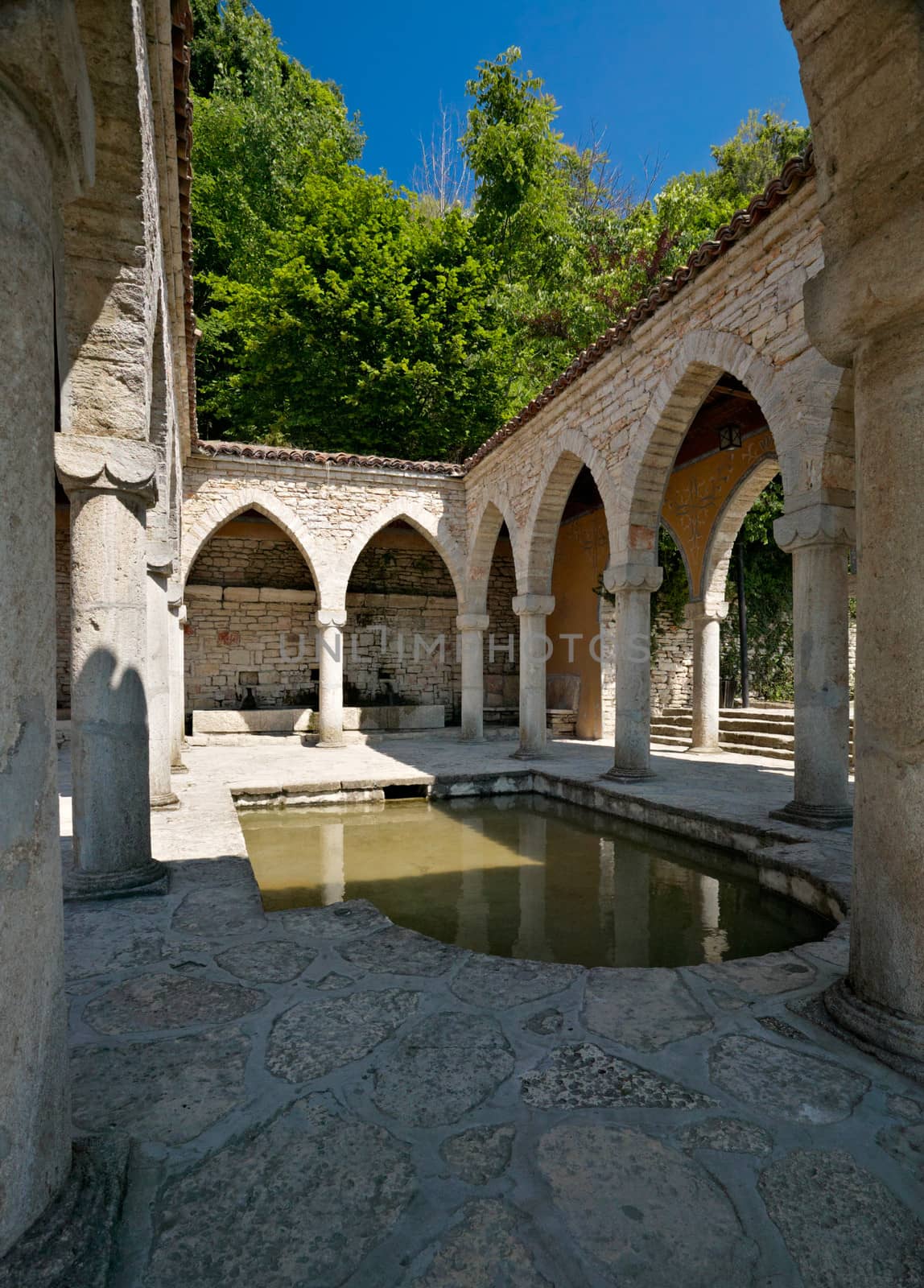 Details from the architecture of the garden building of the Balchik palace, Bulagria